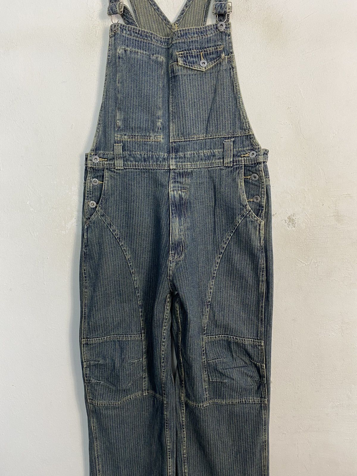 PPFM PPFM Bib Overall Striped Twill Double Knee Denim Size 34 Size US 34 / EU 50 - 3 Thumbnail