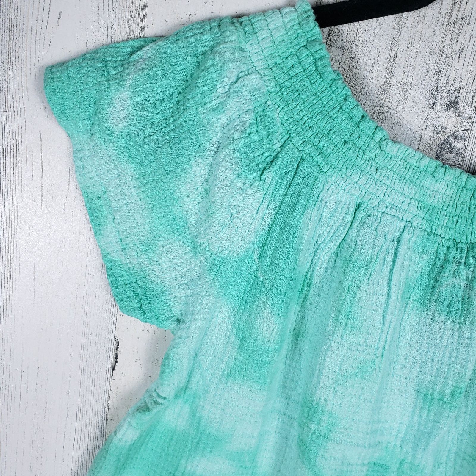 Other NWT Bobi Gathered Scoop Neck Blue Splatter Tie Dye Top Small Size S / US 4 / IT 40 - 11 Thumbnail