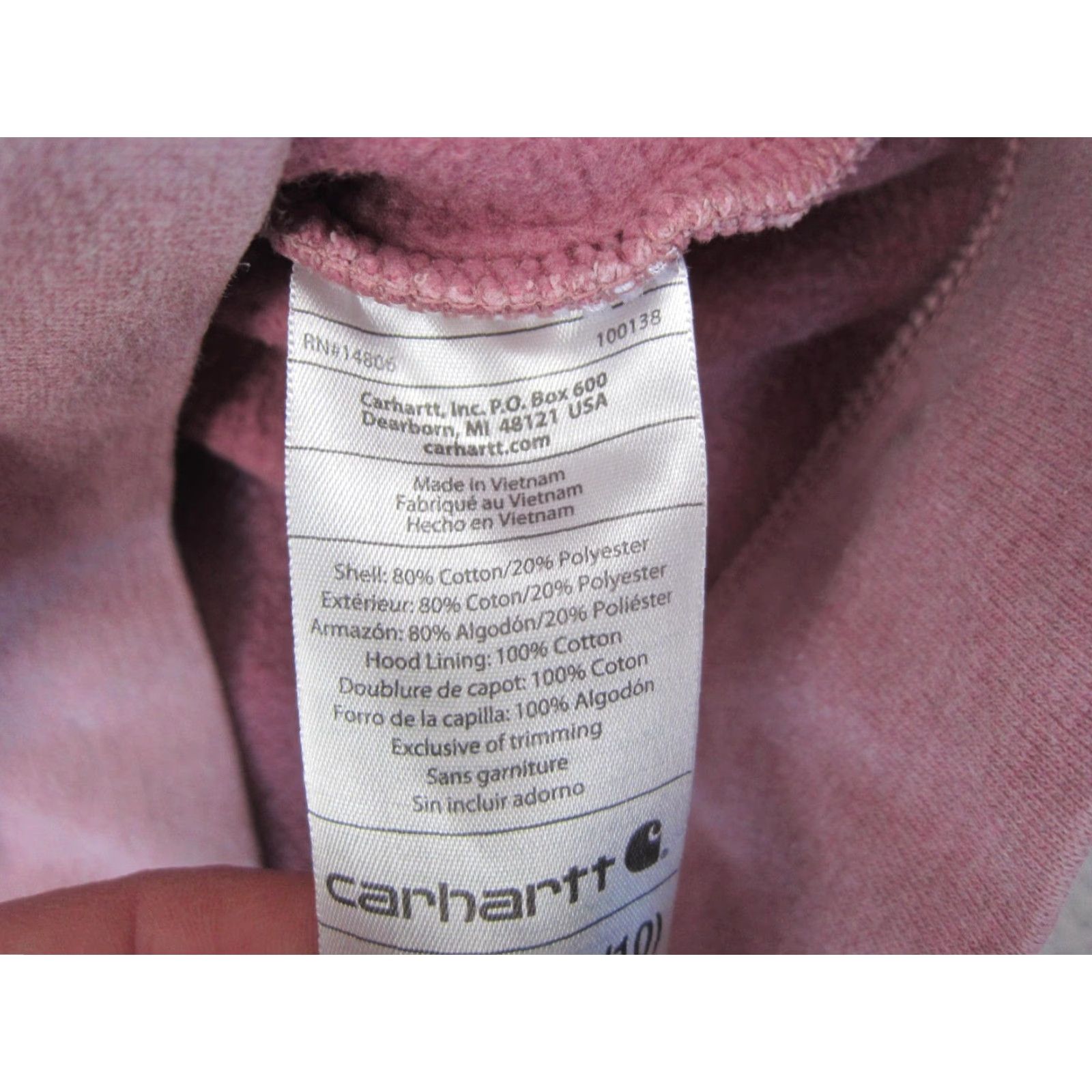 Carhartt Carhartt Hoodie Womens M Pink Clarksburg 1/4 Zip Sweatshirt Pullover Soft Logo Fleece Size M / US 6-8 / IT 42-44 - 6 Thumbnail