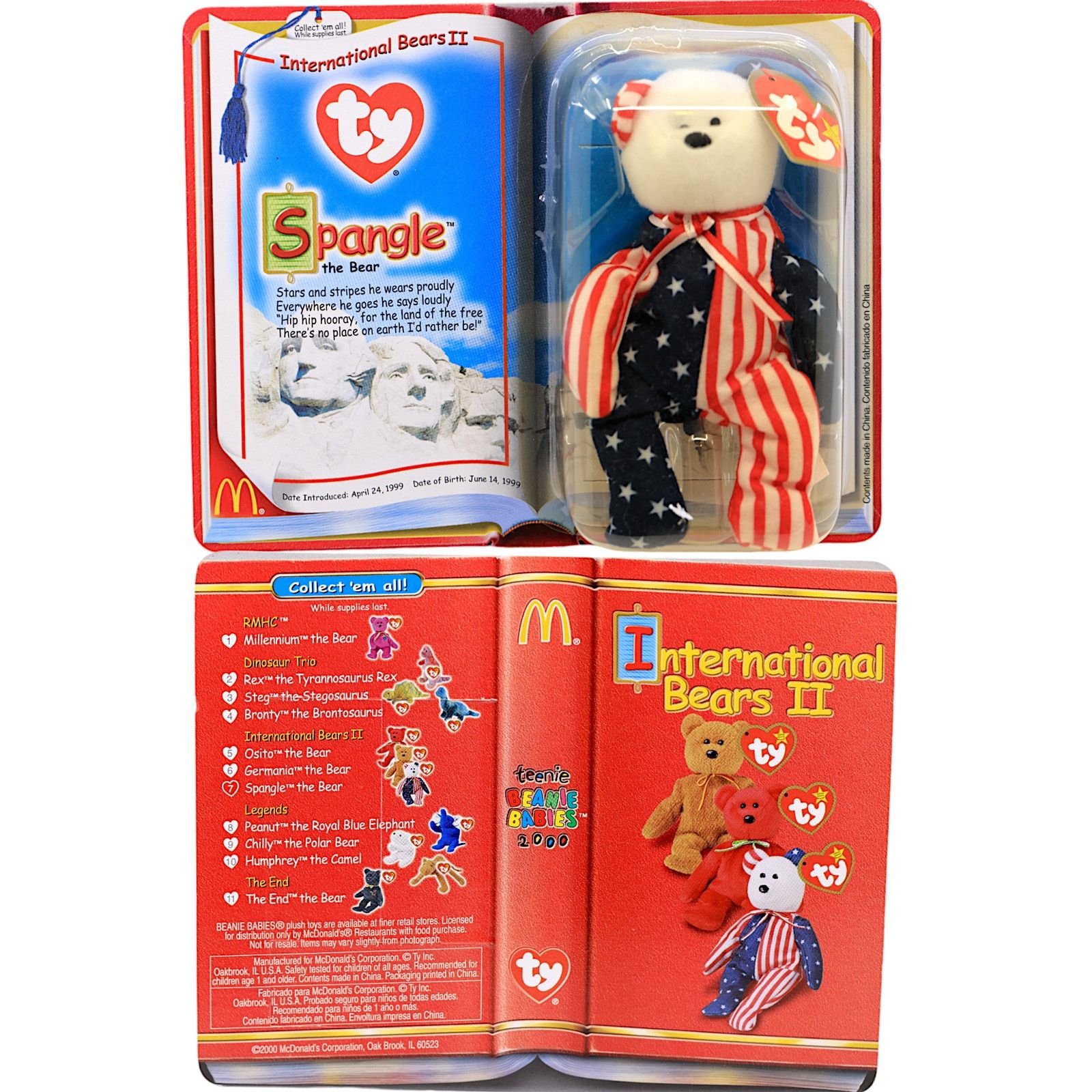 Vintage Teenie Beanie Babies 2000 International Bears II [Set of 3] Size ONE SIZE - 3 Thumbnail