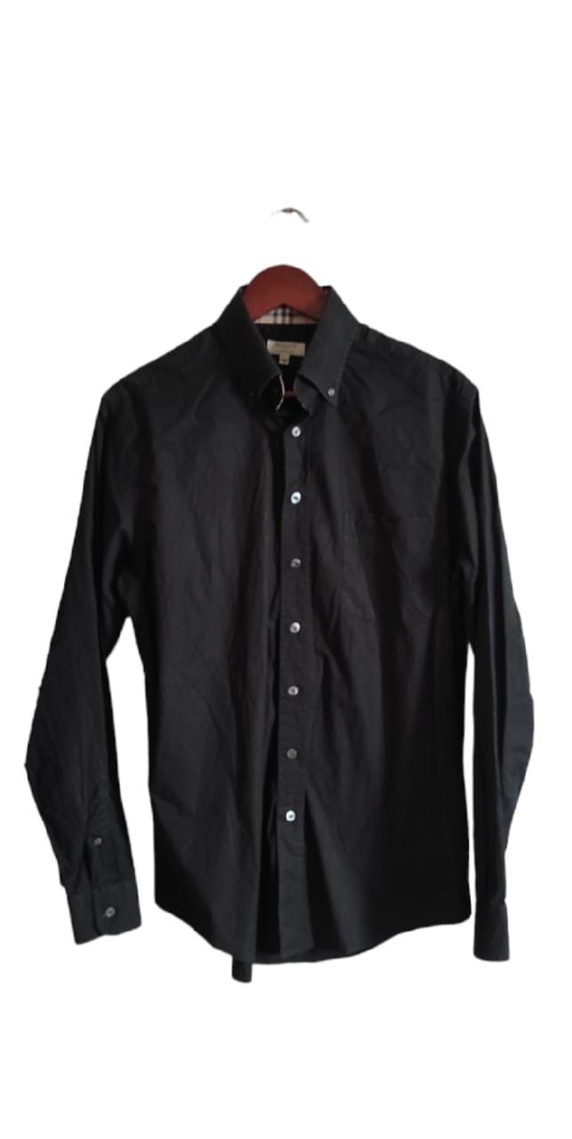 Burberry London Classic Fit Long Sleeve Men's Black Shirt