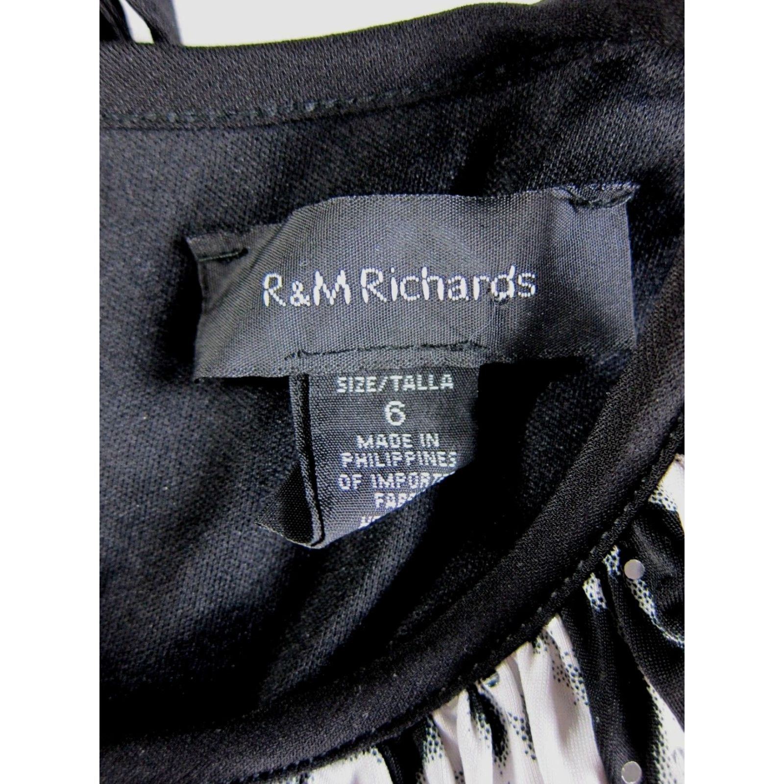 Vintage NWT R&M Richards Black Ivory Sparkly Stretch High Neck Midi Shift Tank Dress 6 Size M / US 6-8 / IT 42-44 - 4 Thumbnail