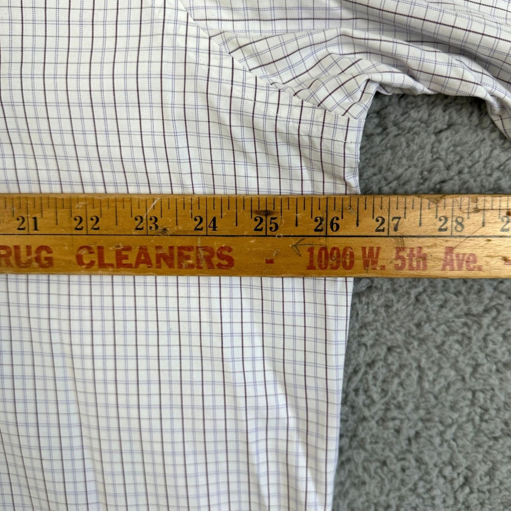 Brooks Brothers Brooks Brothers Madison Shirt Dress Men 17.5-33 White Plaid Supima Cotton Shirt Dress Mens Slim White Maroon 96% Supima 4% Spandex Size 48R - 6 Thumbnail