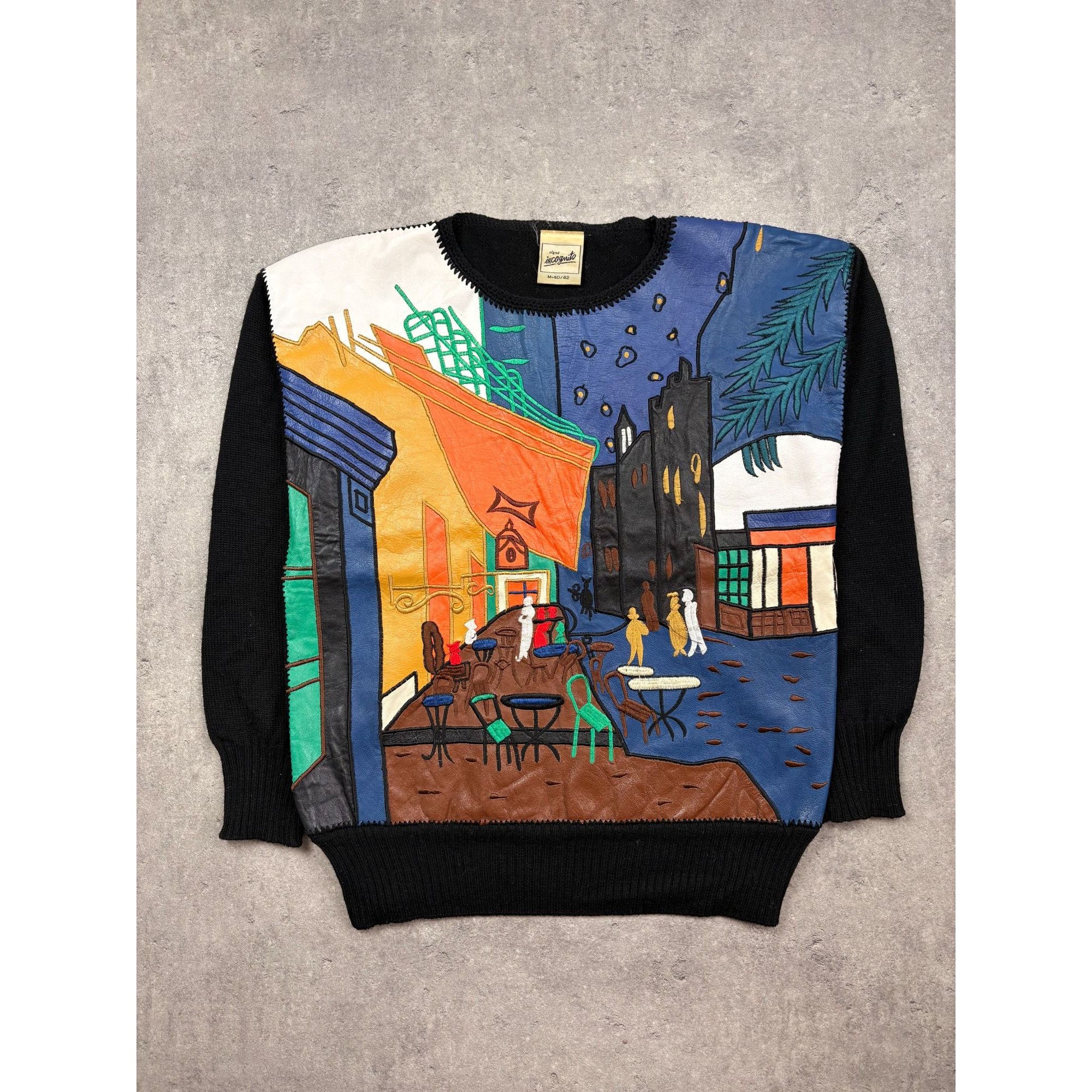 Other Wearable Art: Vintage Incognito "Cafe Terrace" Leather Patch Size M / US 6-8 / IT 42-44 - 1 Thumbnail
