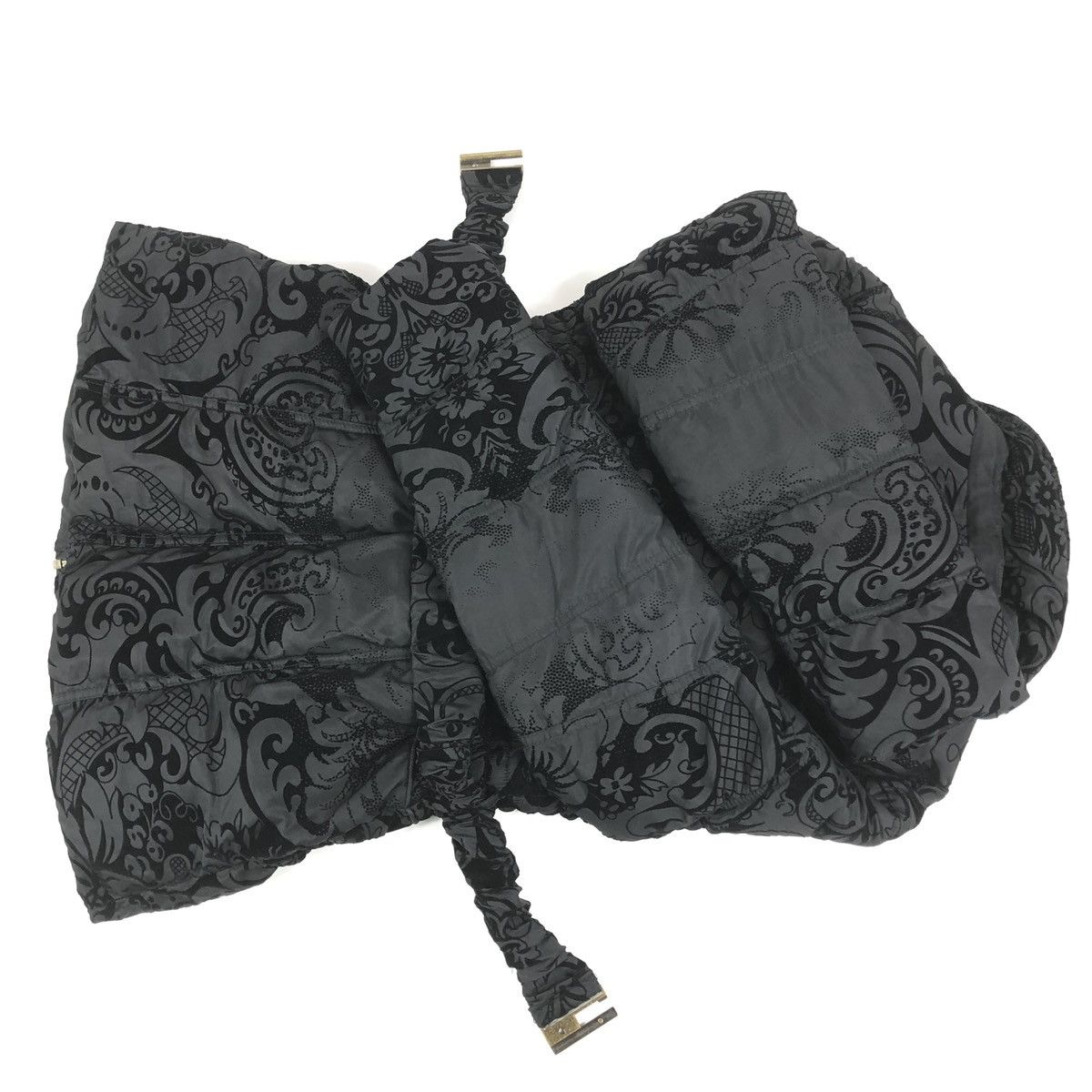 Designer × Desigual Women's DESIGUAL WHY? Black Floral Pattern With Belt Puffer Down Jacket Coat Bomber Size M / US 6-8 / IT 42-44 - 11 Thumbnail