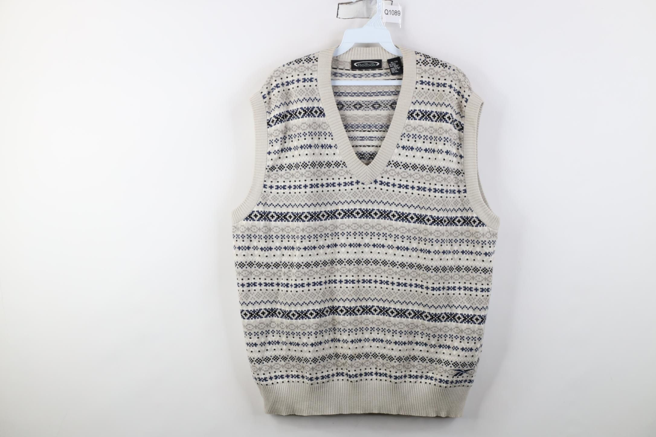 Reebok Vintage 90s Y2K Reebok Golf Fair Isle V-Neck Sweater Vest Size US XL / EU 56 / 4 - 1 Thumbnail
