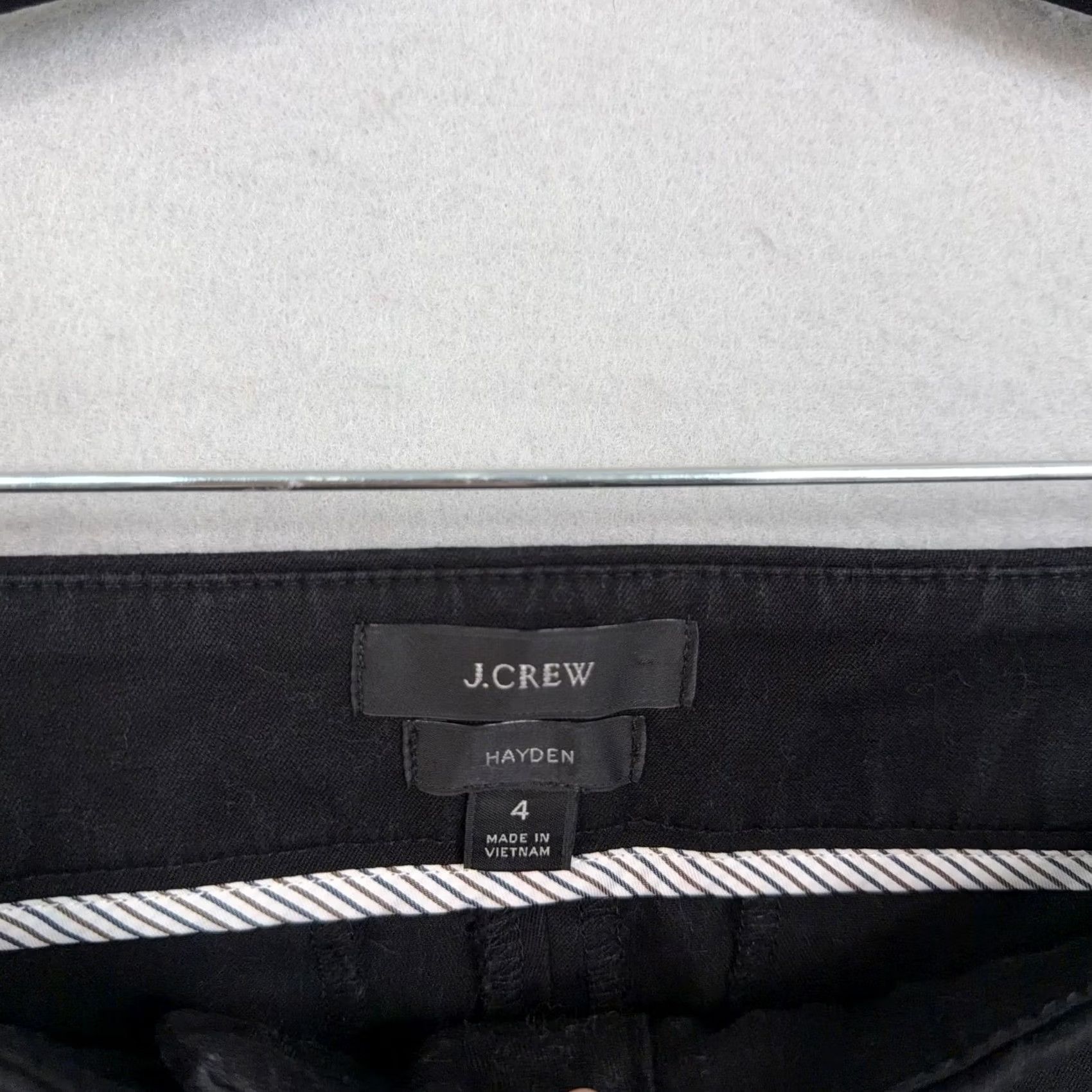 J.Crew J.CREW Womens Hayden Crop Flare Pants Work Office Black Twill Stretch Size 27" / US 4 / IT 40 - 4 Thumbnail