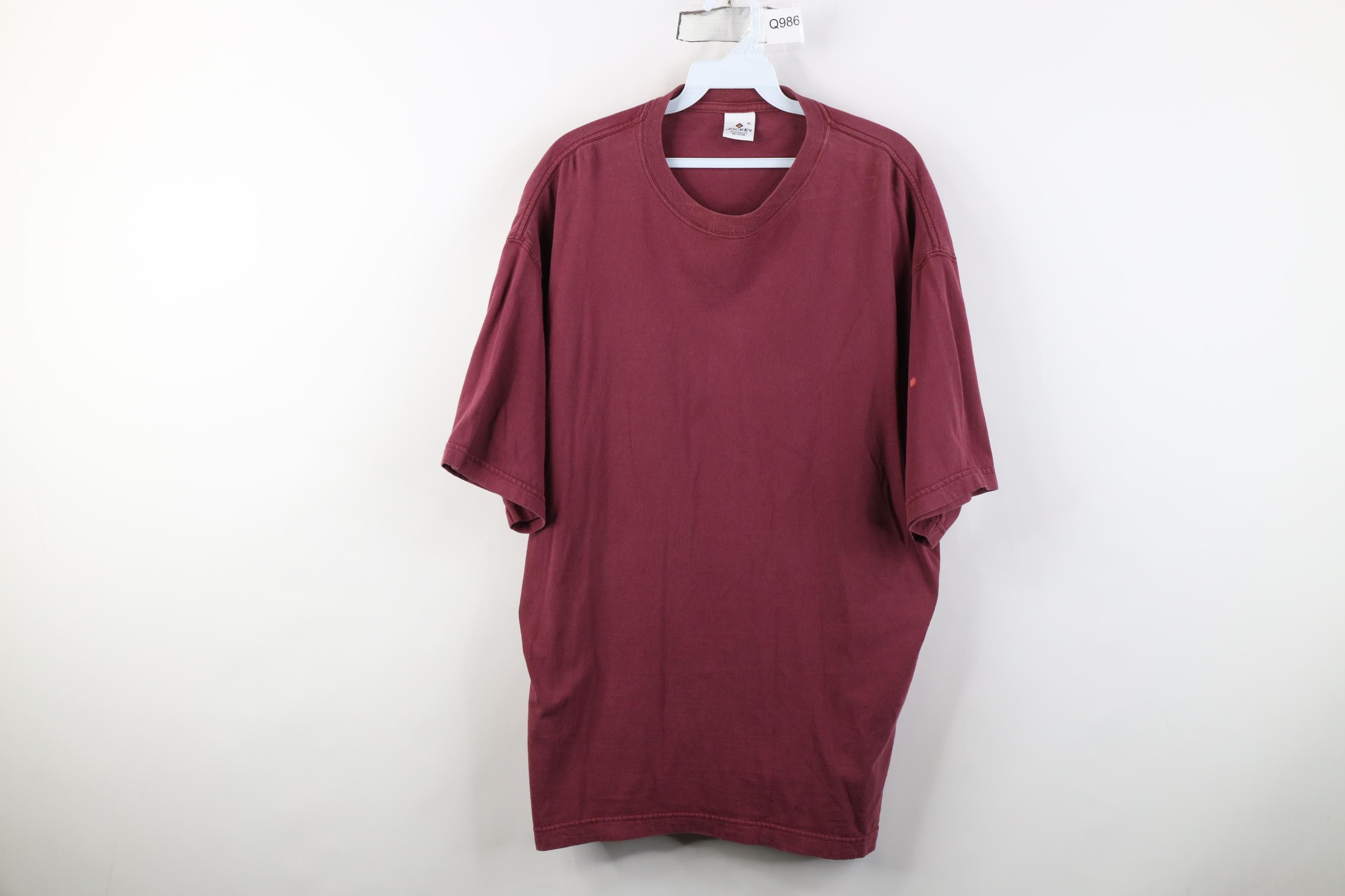 Vintage Vintage 90s Streetwear Cotton Short Sleeve T-Shirt Burgundy Size US XL / EU 56 / 4 - 1 Thumbnail