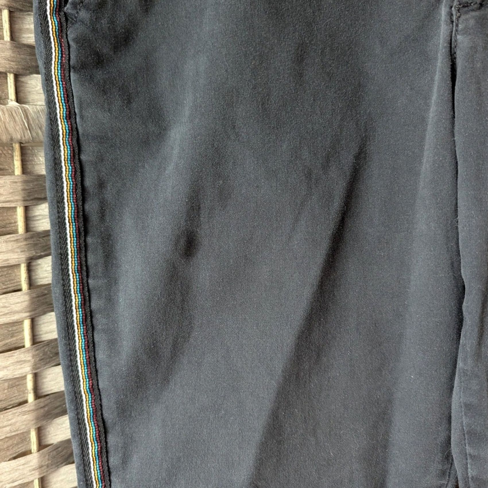 Vintage Cabi Charcoal Gray Rainbow Side Stripe Pants Womens 6 Casual Workwear Slim Tapered Front Flat Front Pockets Button Zip Size 28" / US 6 / IT 42 - 5 Thumbnail
