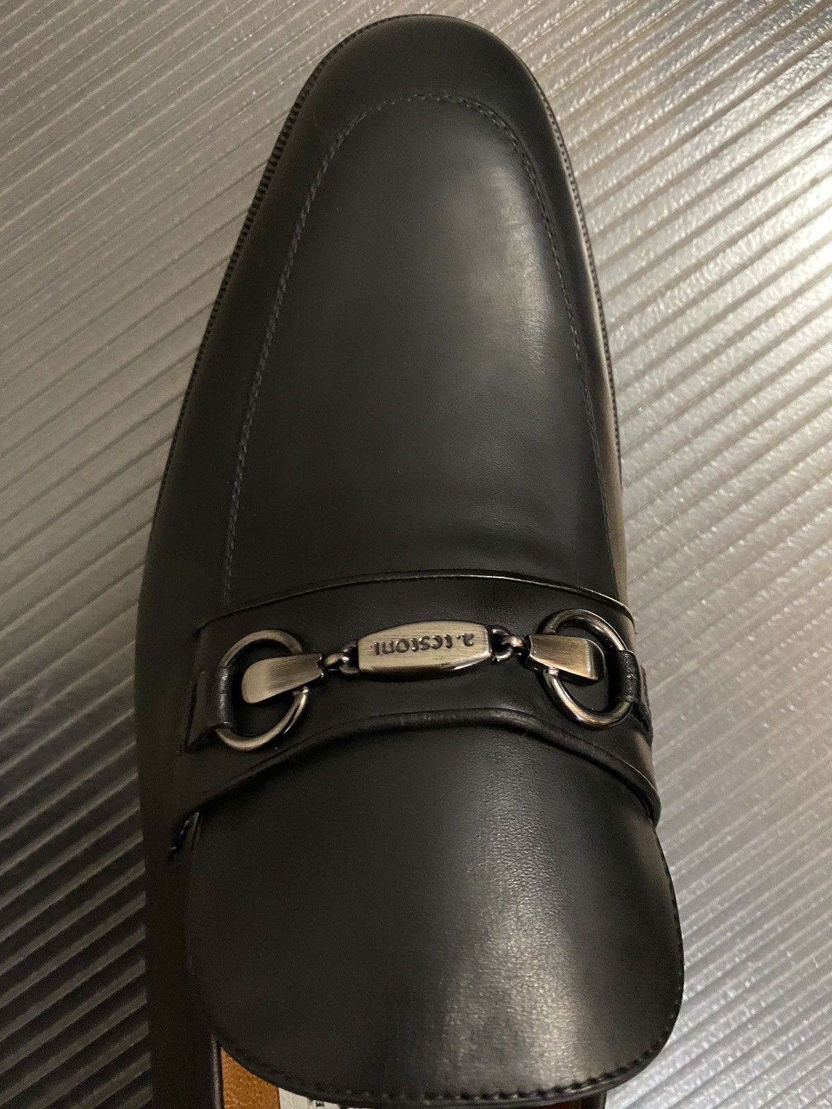 Testoni a.testoni 🇮🇹 black calf leather metal vamp moccasin 9 NEW Size US 9 / EU 42 - 3 Thumbnail