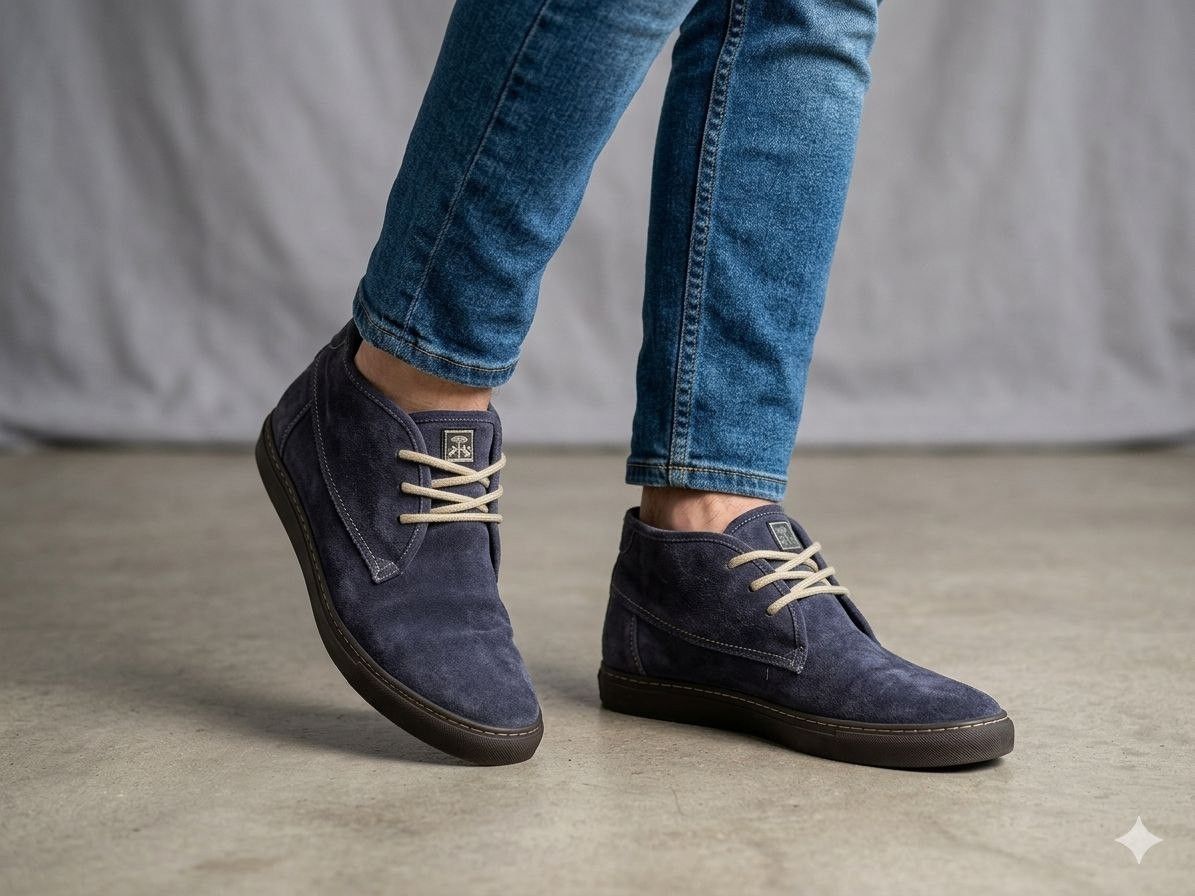 Corneliani Corneliani ID Blue Suede Desert Boots Made in Italy Size US 10.5 / EU 43-44 - 1 Thumbnail