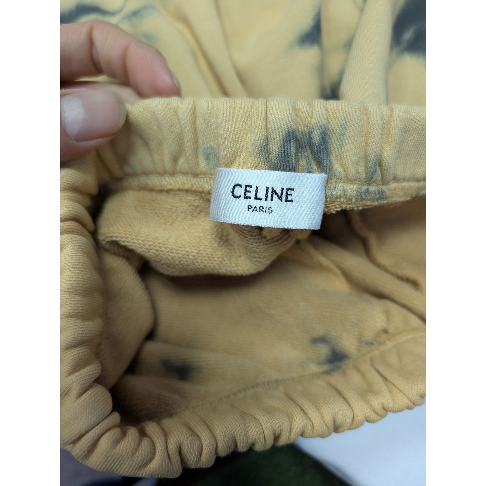 Celine o1rshd1 Tie-Dye Cotton Fleece Shorts in Grey/Beige/Black Size US 30 / EU 46 - 14 Thumbnail