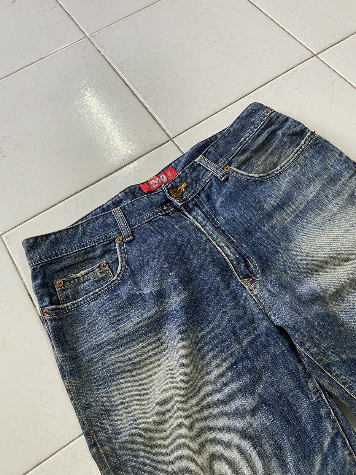 Vintage THE HAND FOOT 210 DOUBLE GATE 12oz DENIM JEANS Size US 32 / EU 48 - 4 Thumbnail