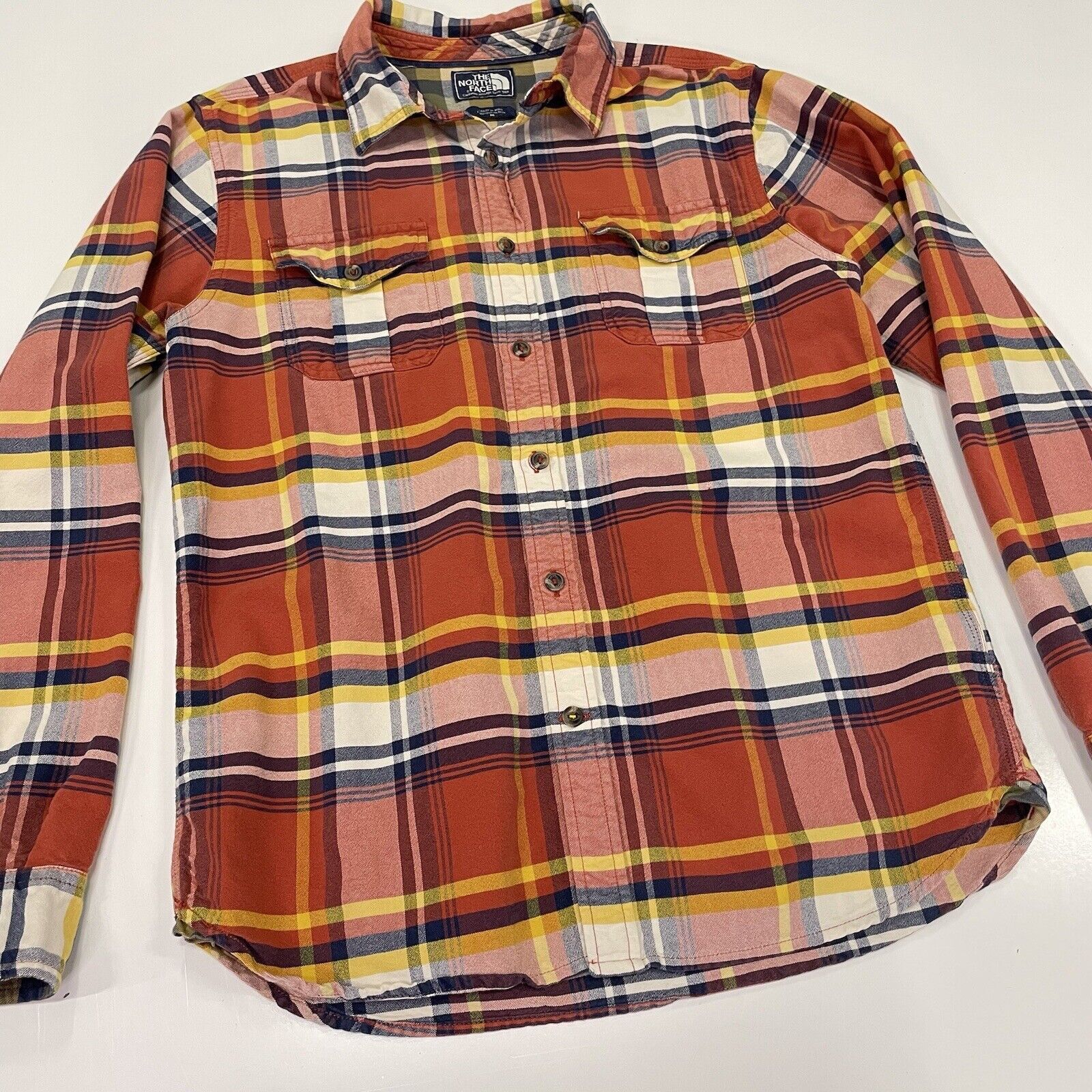 The North Face The North Face Men Flannel Checks Orange Blue Plaid Casual M Size US M / EU 48-50 / 2 - 2 Thumbnail
