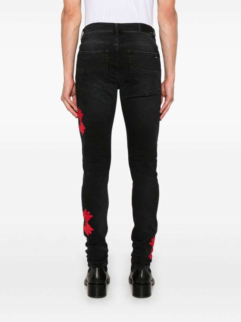 Amiri o1orln0326 MA Quad-Appliqué Skinny Jeans in Black Size US 32 / EU 48 - 4 Thumbnail