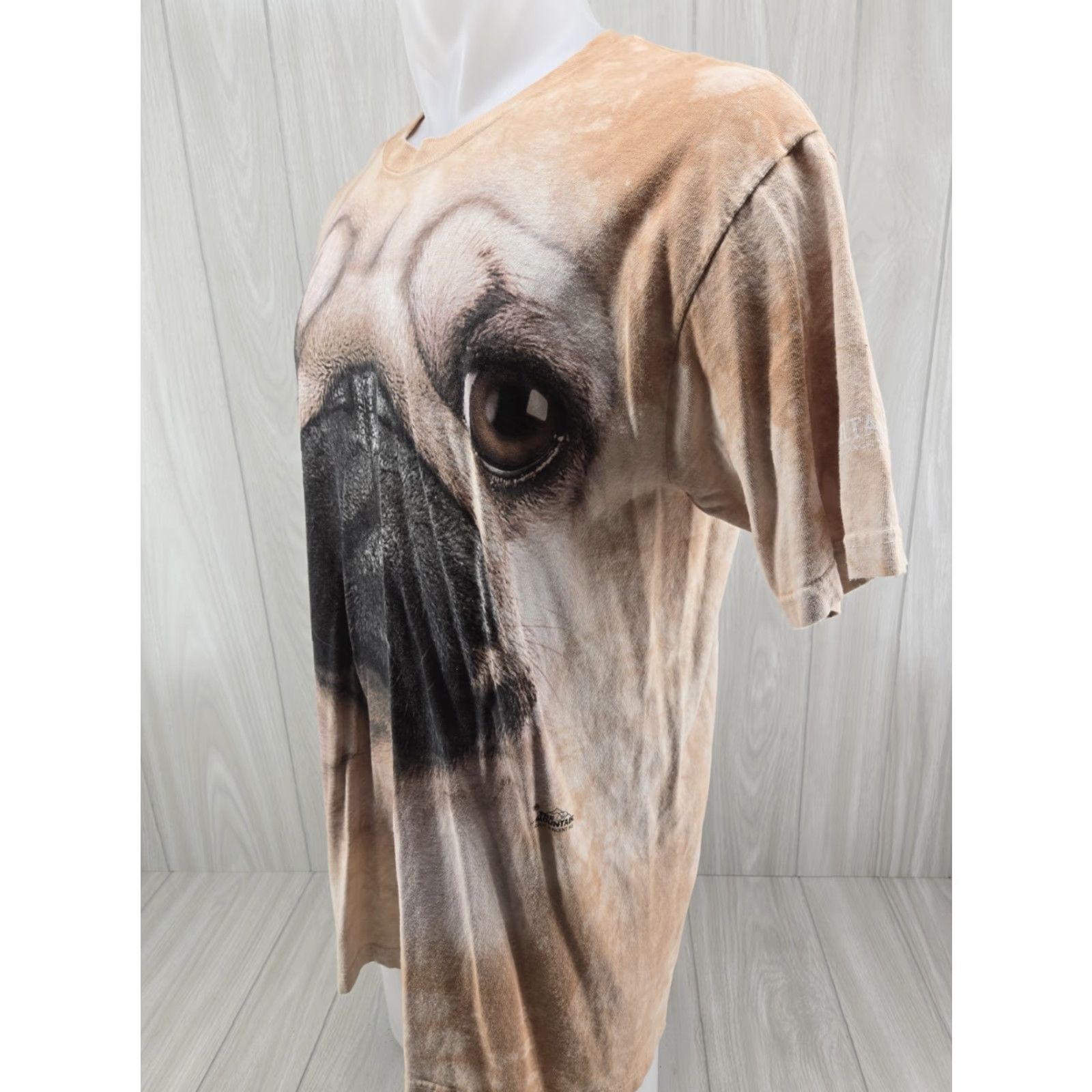 The Mountain The Mountain Graphic Tee Pug Face Dog T-Shirt Large Delta Downs Logo Mens L Brown Cotton Knit Short Sleeve Crew Neck Size US L / EU 52-54 / 3 - 4 Thumbnail