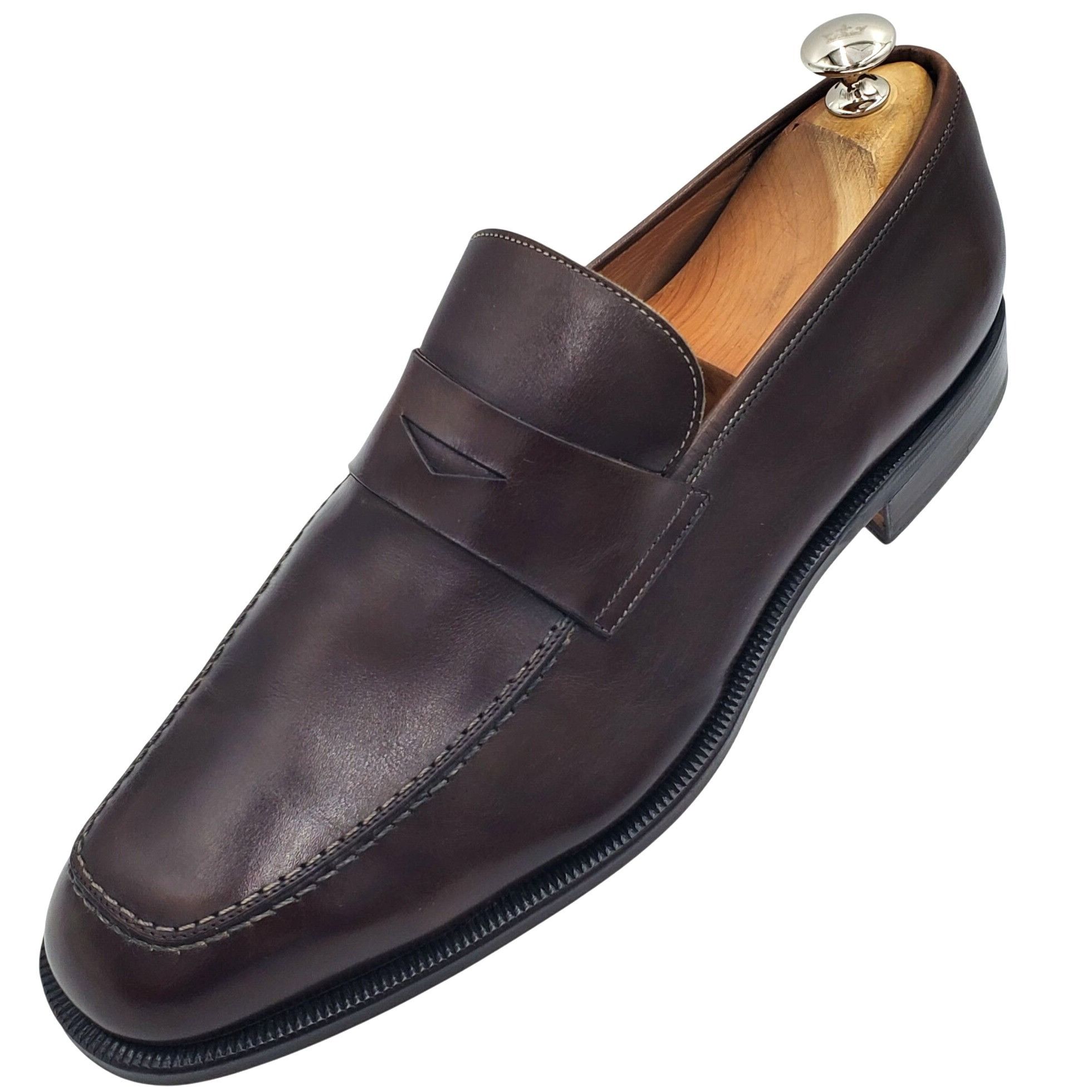 Italy Ermenegildo Zegna Men\'s size 11 Brown Leather Penny Lo