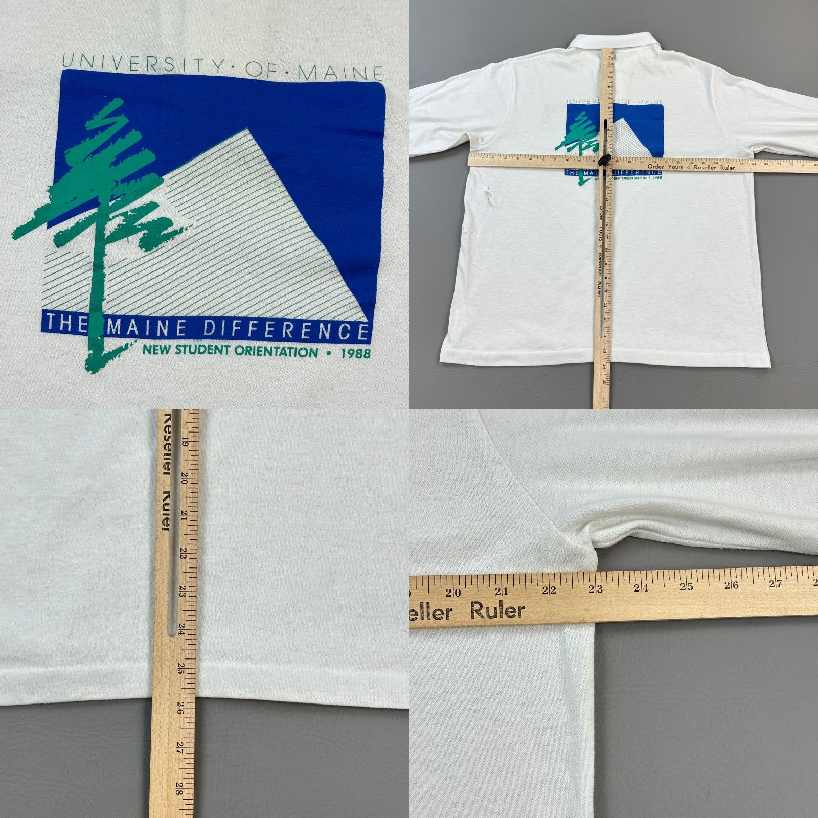 Vintage VINTAGE University of Maine Polo Shirt Mens XL 1988 Student Orientation USA Polo Shirt Mens XL White 80s Retro USA Mens Polo Shirt Size US L / EU 52-54 / 3 - 9 Thumbnail