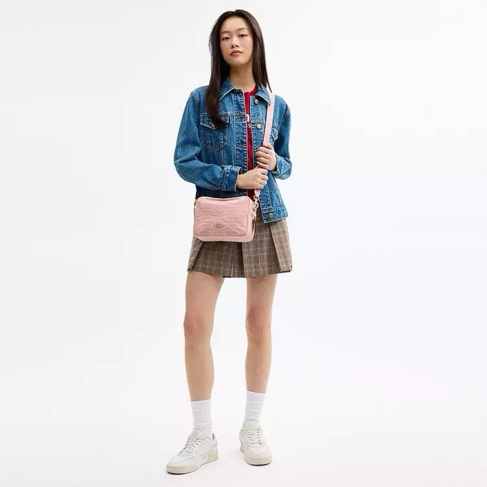 Coach NWT Coach Carey Crossbody Bag Signature Denim CER69 Pink Size ONE SIZE - 14 Thumbnail