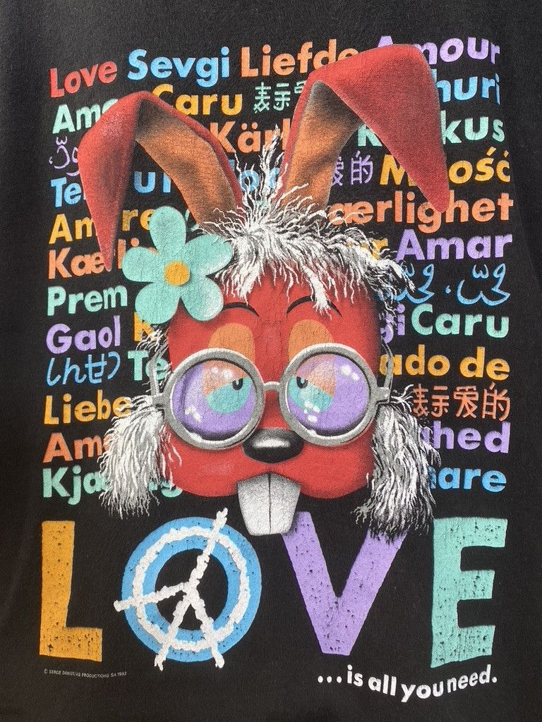 Vintage 1992 Vintage Magic Roundabout Dylan Rabbit Love Tee Size US XL / EU 56 / 4 - 4 Thumbnail