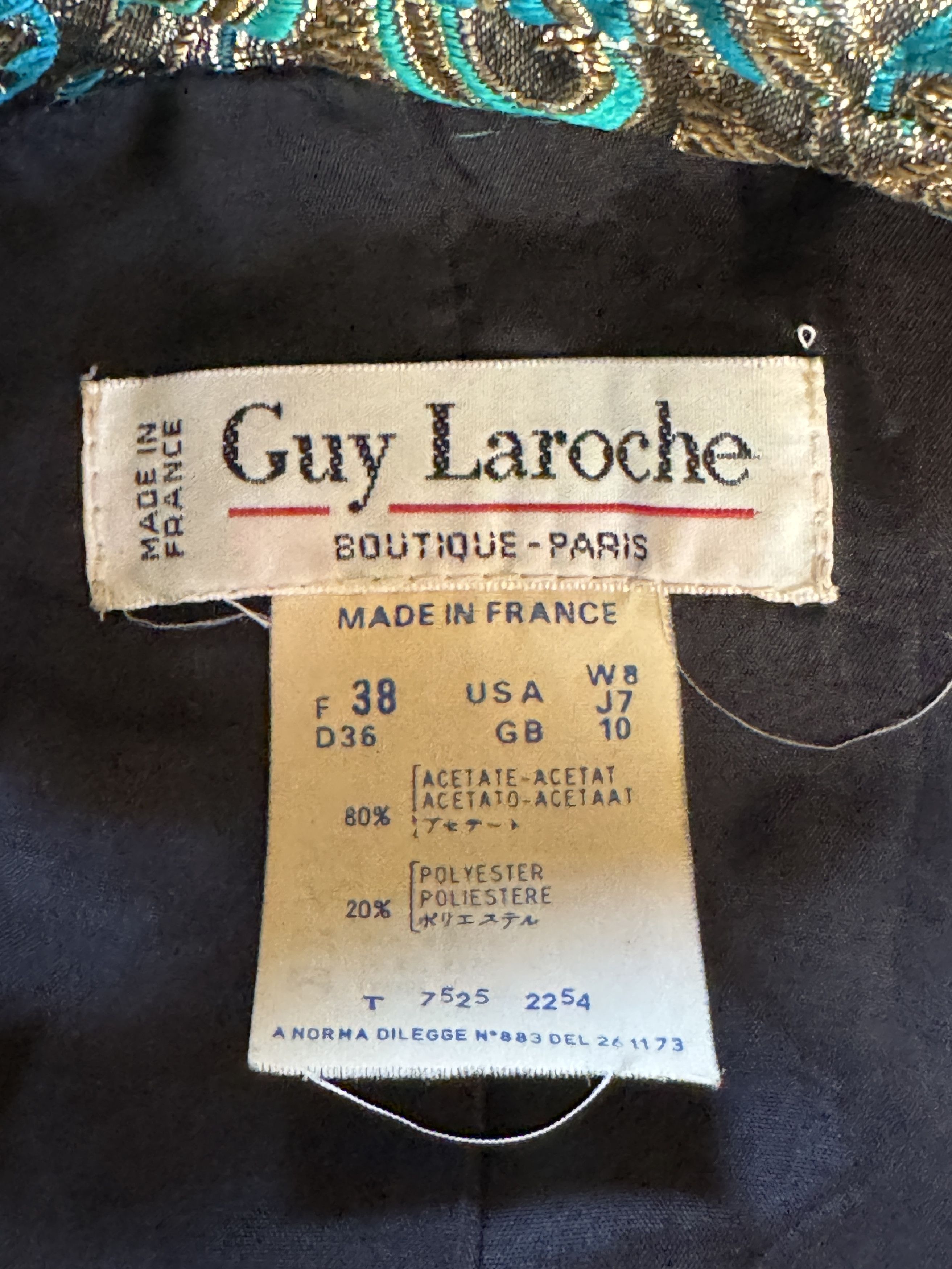 Guy Laroche Gold Brocade Vintage Jacket Size S / US 4 / IT 40 - 3 Thumbnail