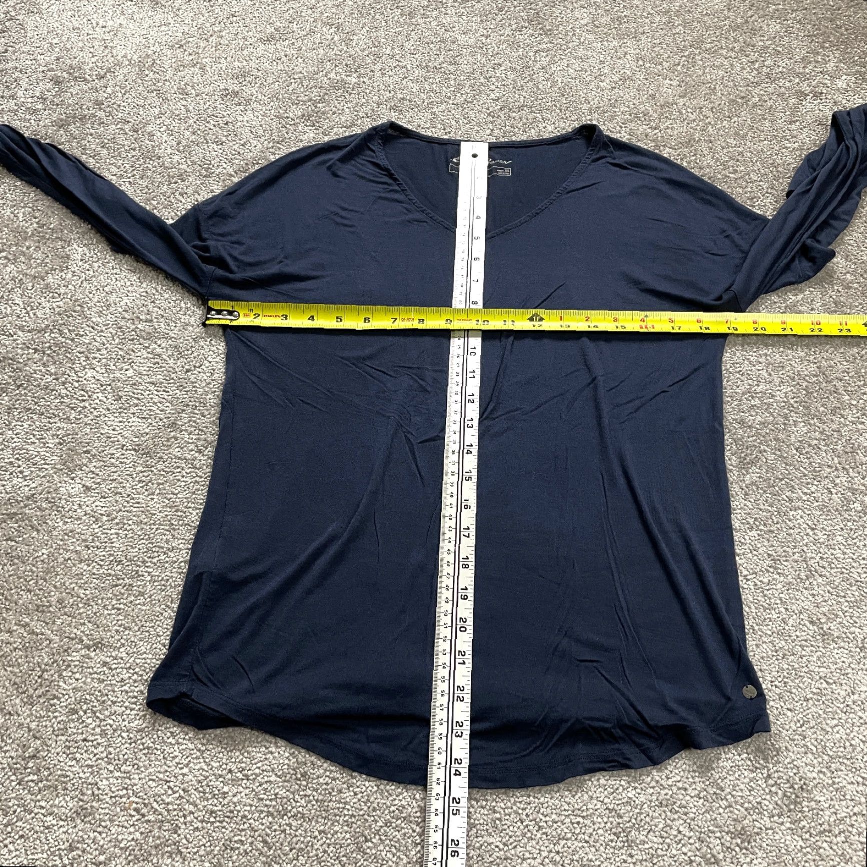 Eddie Bauer VINTAGE Eddie Bauer Women's T-Shirt Long Sleeve V-Neck Casual Blue XS Fabric Knit Fall Spring Summer Womens Size XS / US 0-2 / IT 36-38 - 4 Thumbnail