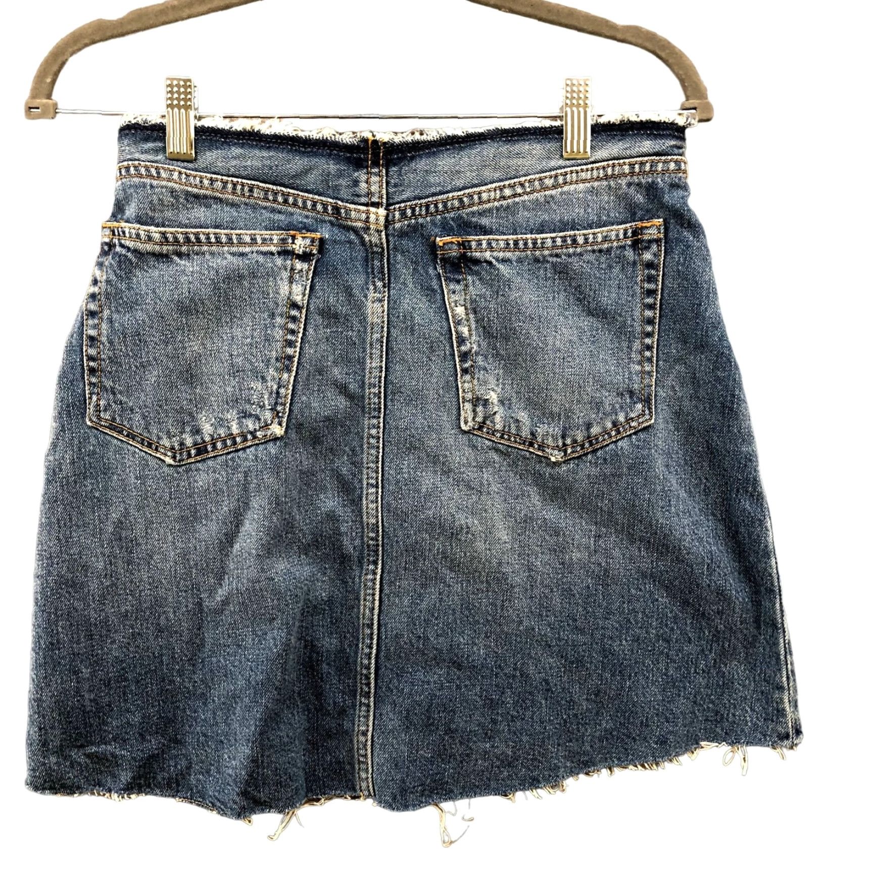 Zara VINTAGE Zara Women’s Denim Mini Skirt Size S High Rise Bohemian Blue Cotton Casual Size 28" / US 6 / IT 42 - 2 Thumbnail