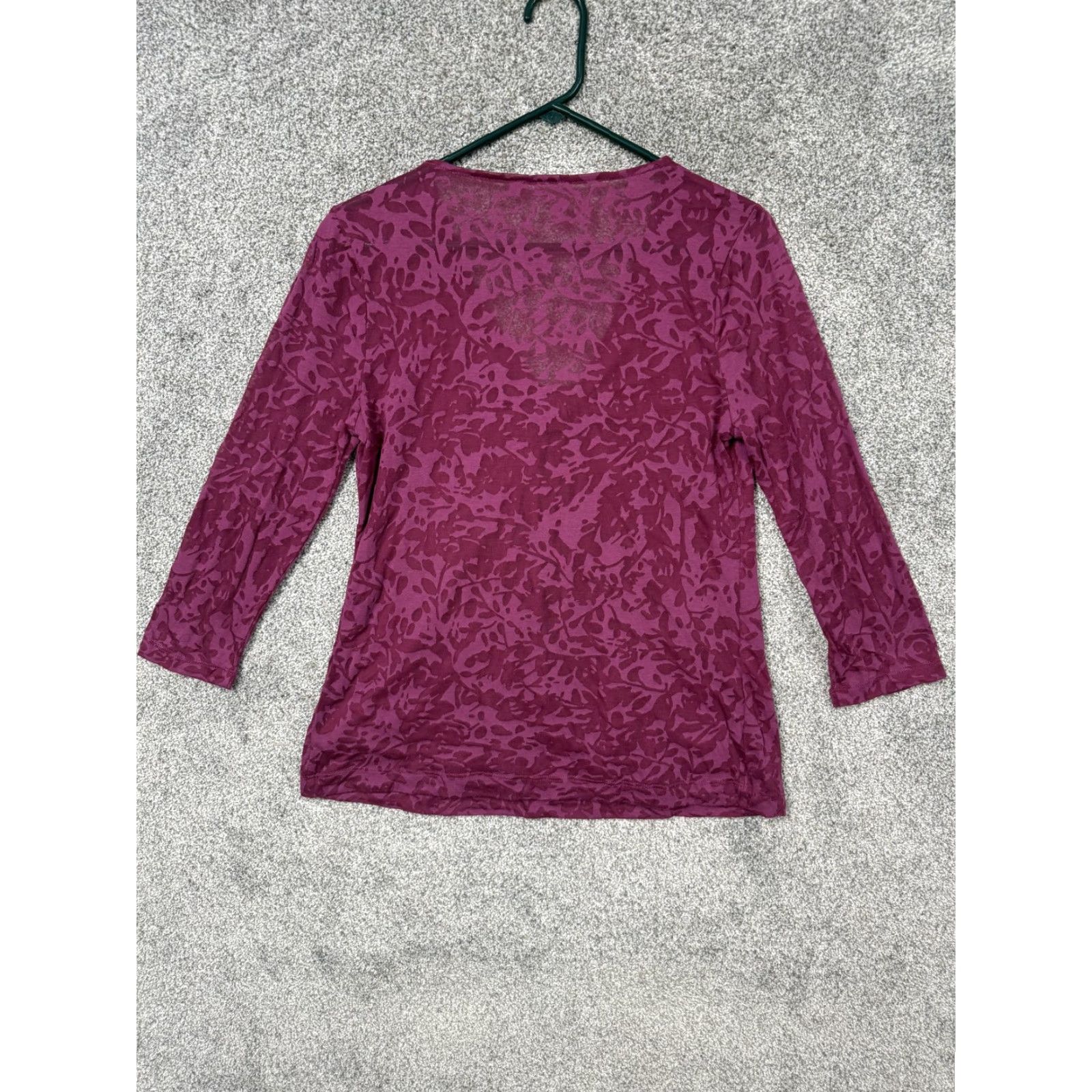 Velvet VINTAGE Purple Floral Jersey Blouse S 3/4 Sleeve V-Neck Pleated Knit Women Adjusted Fit Casual Fall Spring Mens Womens Girls Bays? Size S / US 4 / IT 40 - 5 Thumbnail