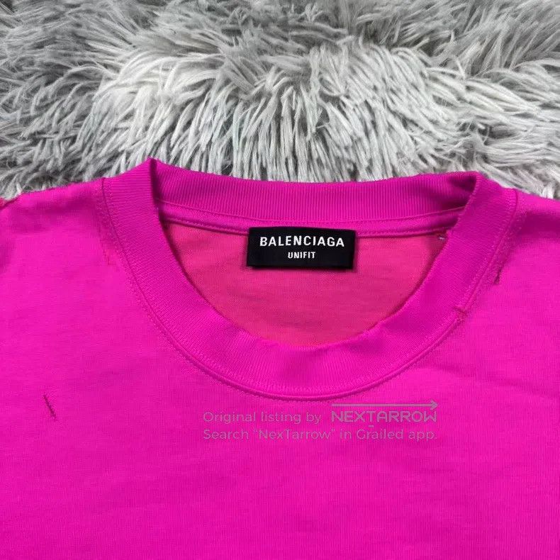 Balenciaga Balenciaga Slogan Distressed Short Sleeve Size US M / EU 48-50 / 2 - 2 Thumbnail