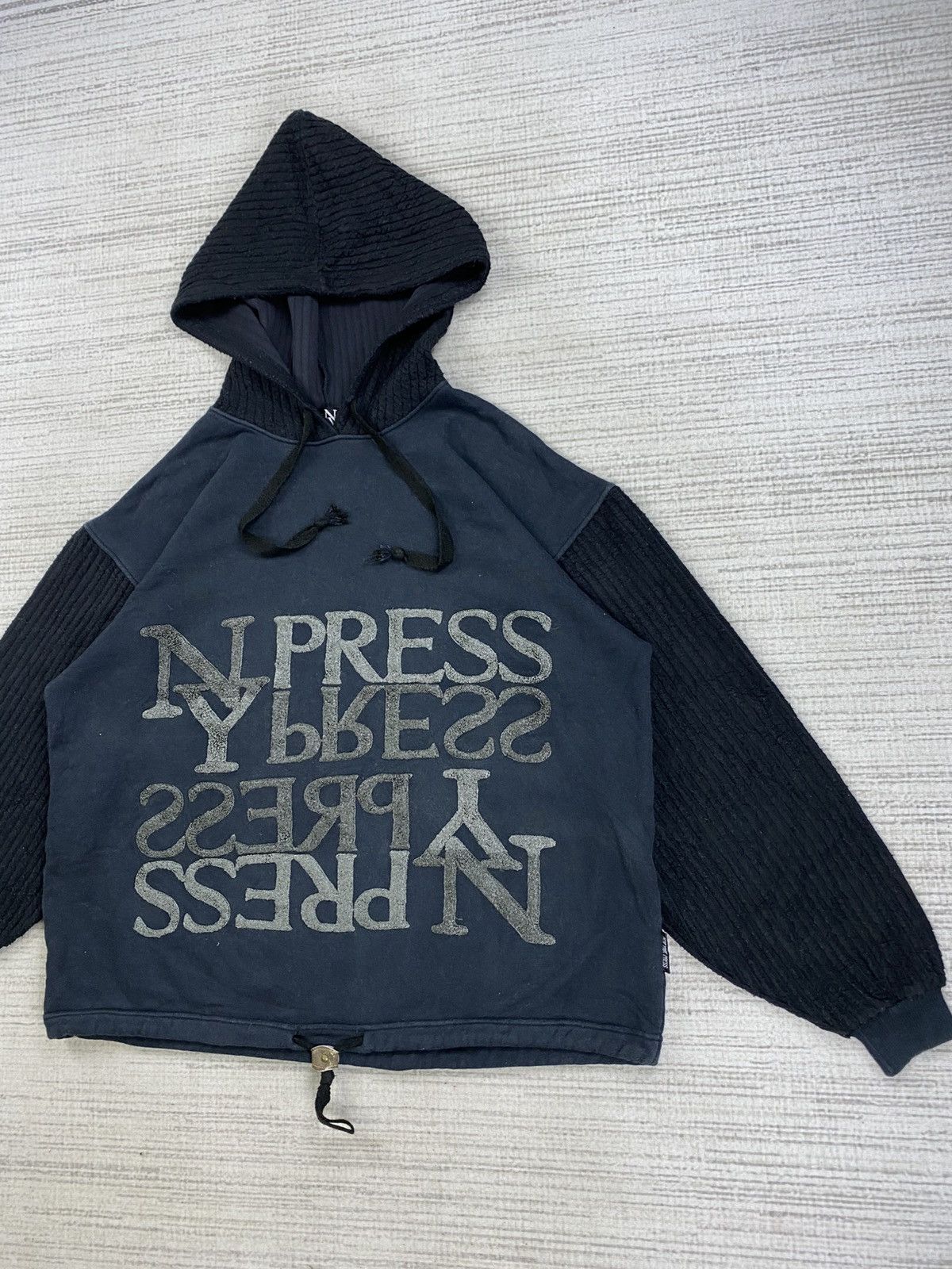 Product Of New York × Vintage Vintage New York Press Cropped Baggy Hoodie Sweatshirt Size US XL / EU 56 / 4 - 4 Thumbnail