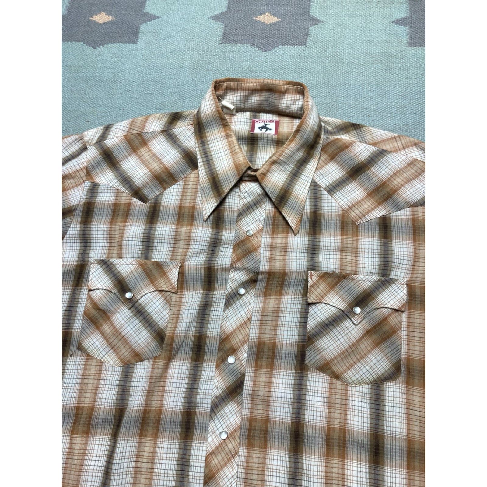 Vintage VINTAGE Chute #1 Pearl snap shirt long sleeve plaid western wear cowboy XL Size US XL / EU 56 / 4 - 4 Thumbnail