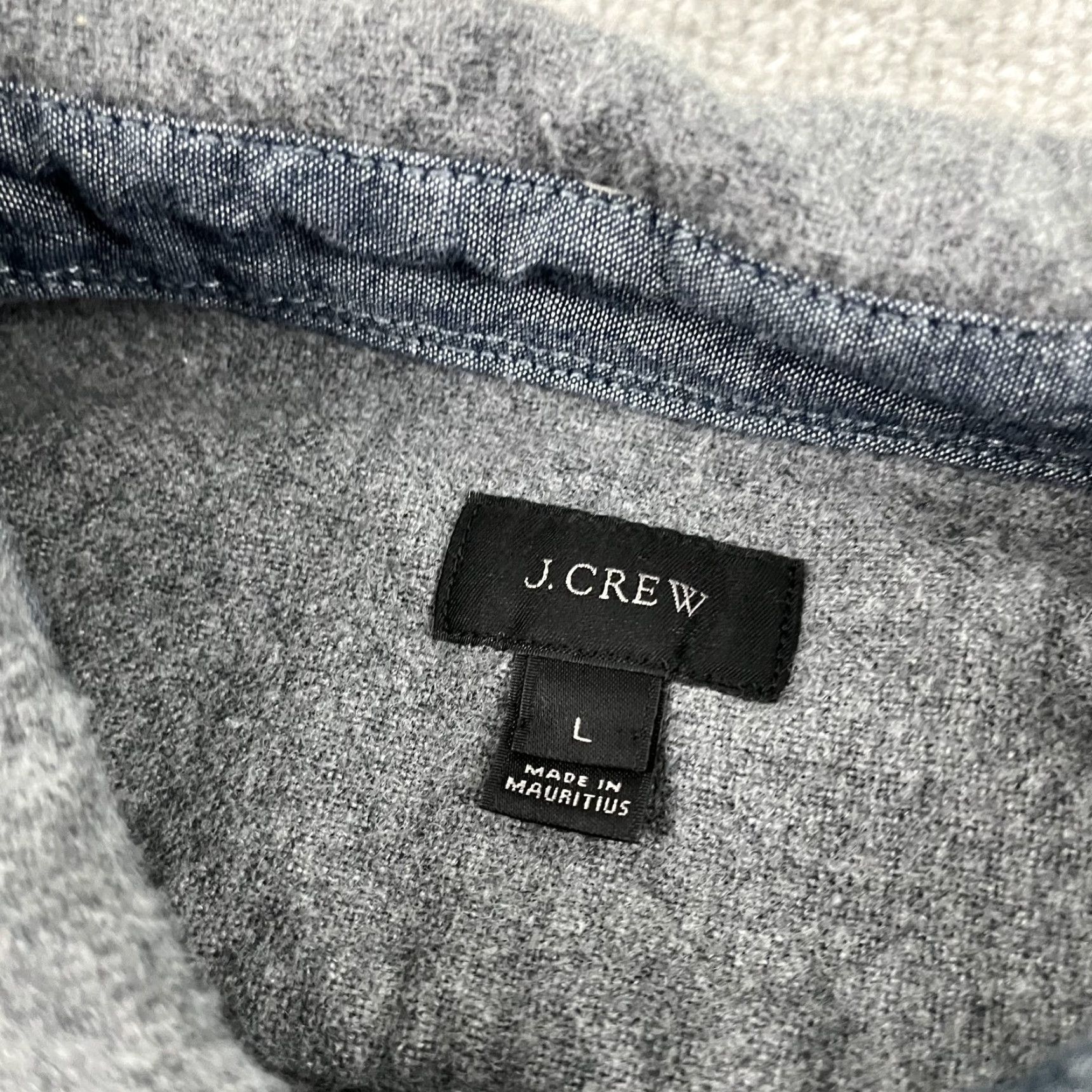 J.Crew J.CREW Button-Up Shirt Mens Large Gray Flannel Wool Blend Elbow Patch Casual Size US L / EU 52-54 / 3 - 2 Thumbnail