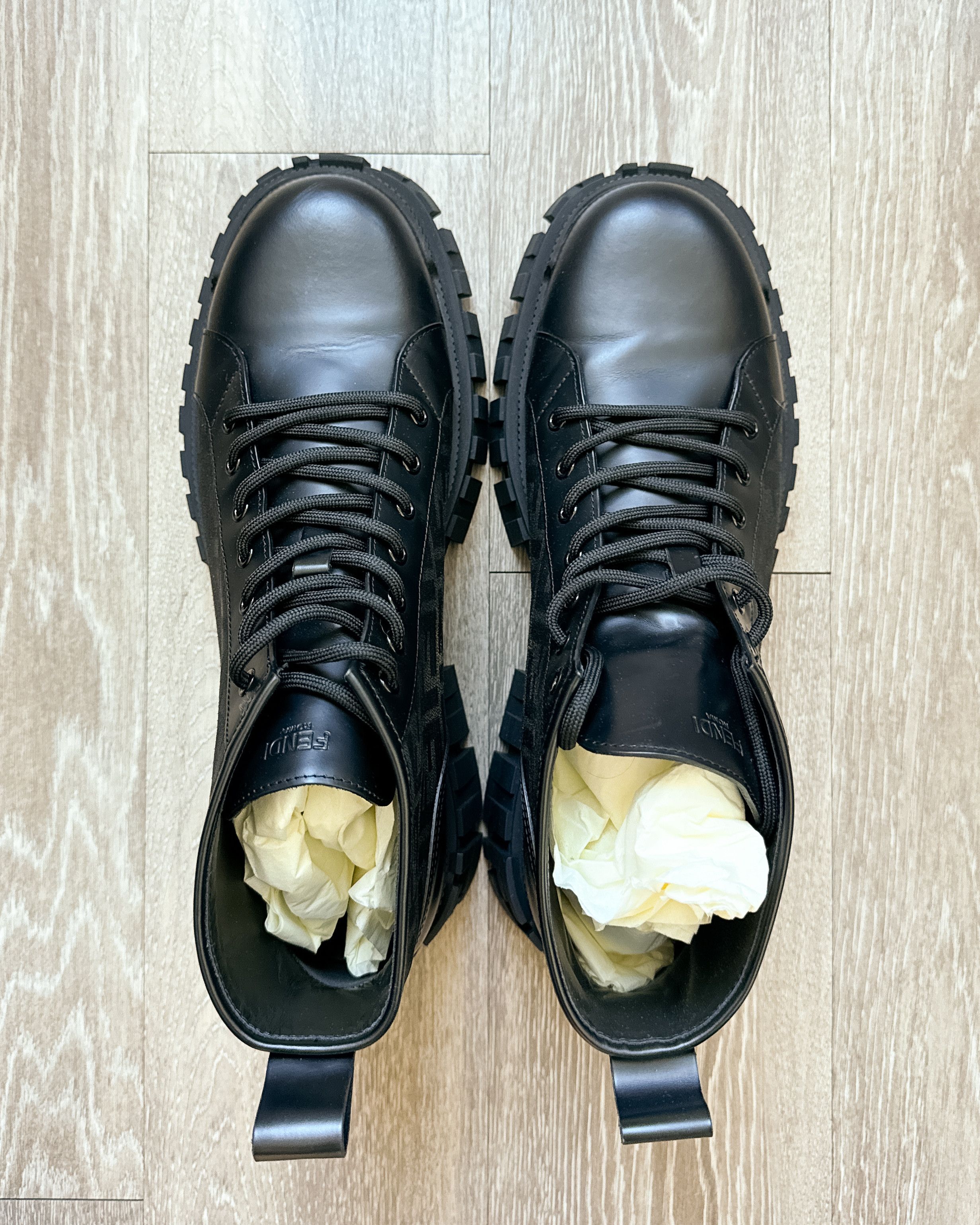 Fendi Fendi Force Biker Boots Men's 11 FF Canvas Monogram Black Size US 11 / EU 44 - 6 Thumbnail
