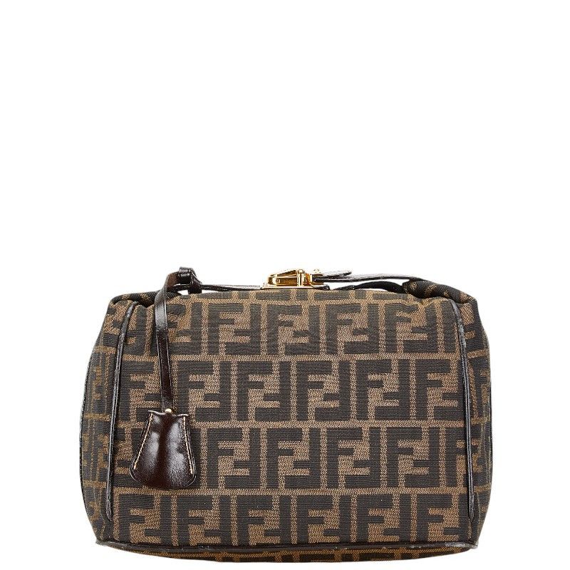 Fendi Fendi Fendi Zucca Vanity Bag Canvas Leather Brown Canvas Handbag in Very Good Condition Size ONE SIZE - 1 Thumbnail