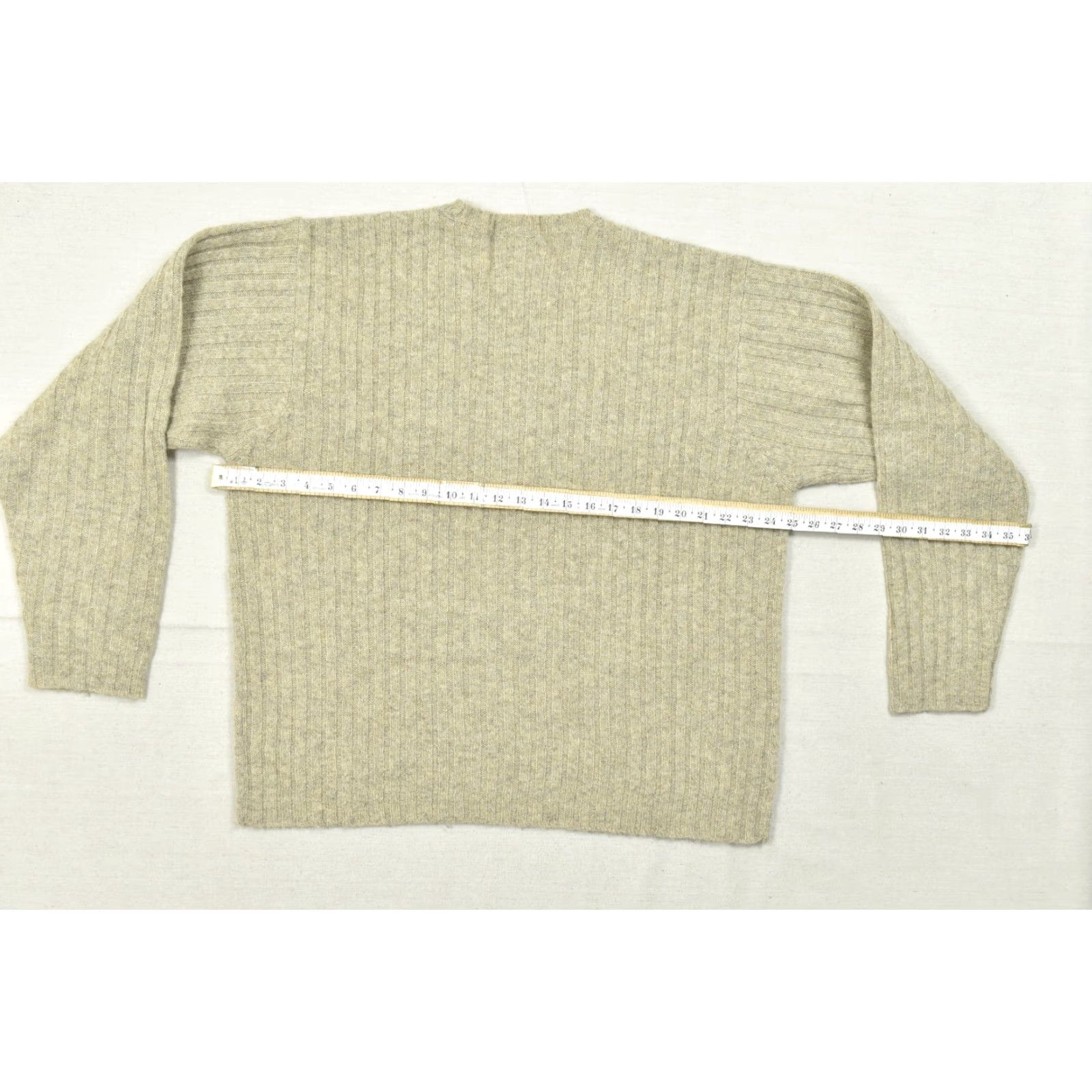 J.Crew J.CREW Men's Knit Pullover Sweater 2XL Beige 100% Wool Regular Long Sleeve Knit Solid Fall Winter Spring Mens Size US XXL / EU 58 / 5 - 3 Thumbnail