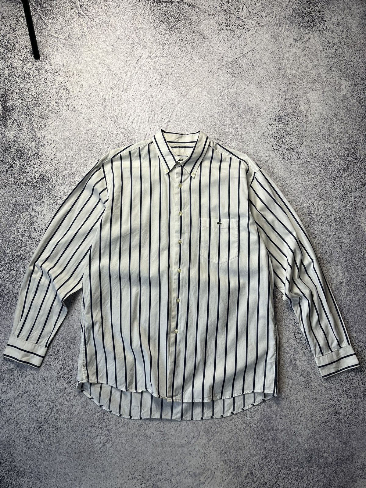 Lacoste Vintage Lacoste Striped Long Sleeved Shirt Rare Size US L / EU 52-54 / 3 - 1 Thumbnail