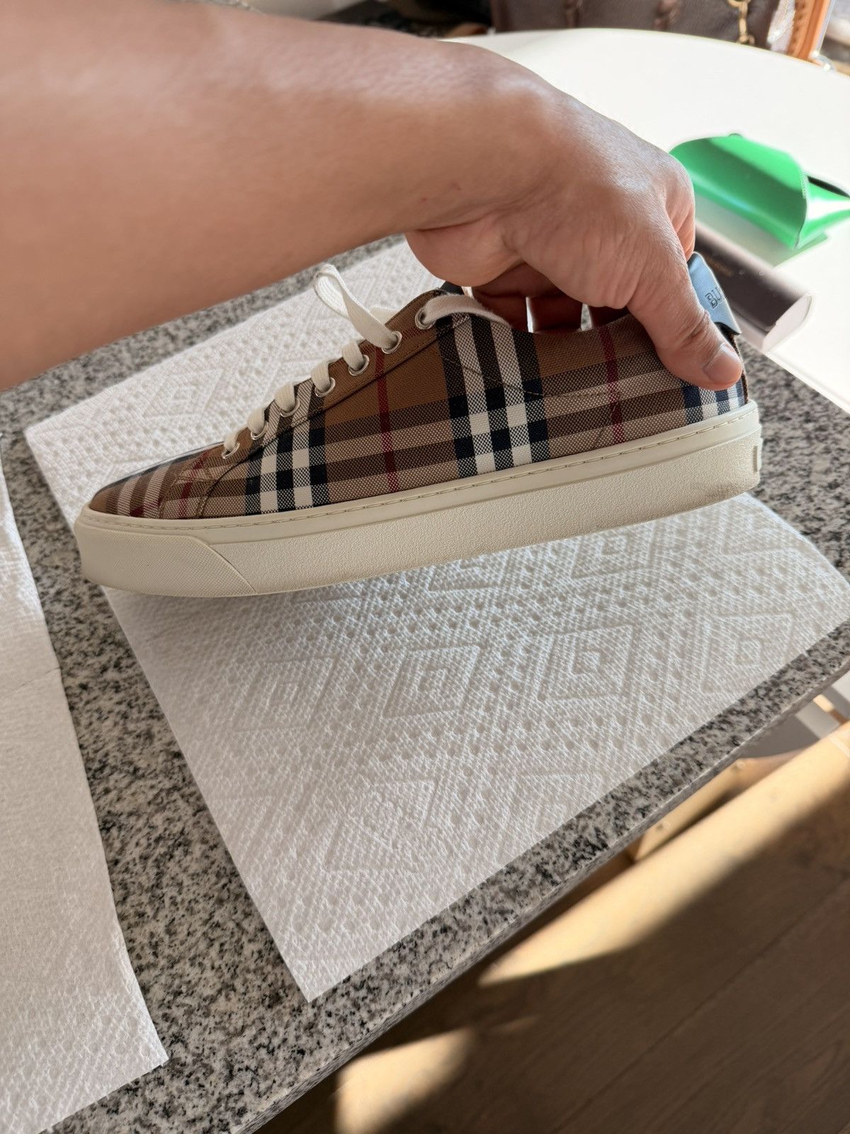 Burberry Burberry Check Print Low Top Sneakers Size US 8.5 / EU 41-42 - 7 Thumbnail