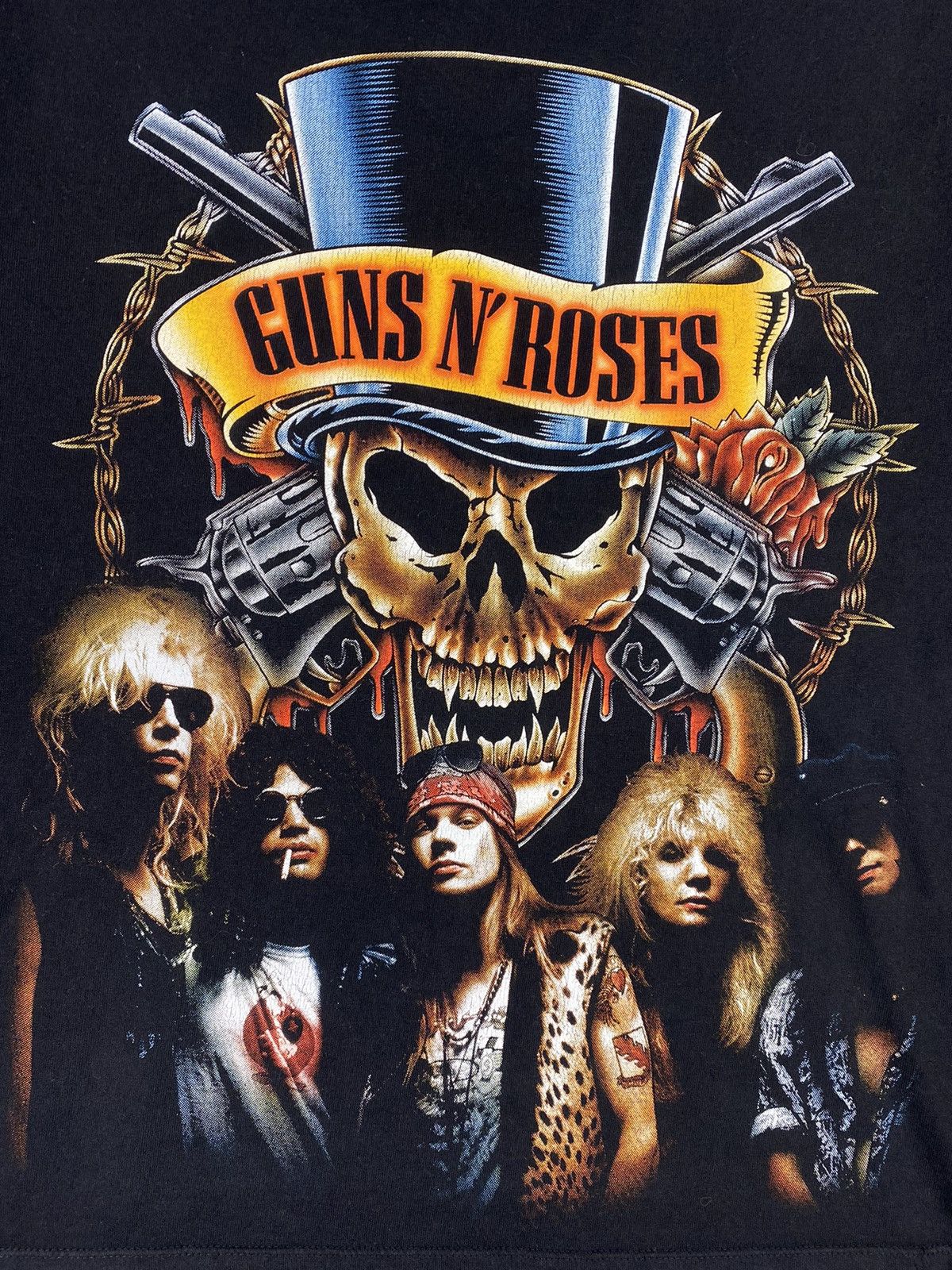 Guns N' Roses × Vintage Vintage 90 s Guns N' Roses Over Print Rock Band Tee Size US S / EU 44-46 / 1 - 5 Thumbnail