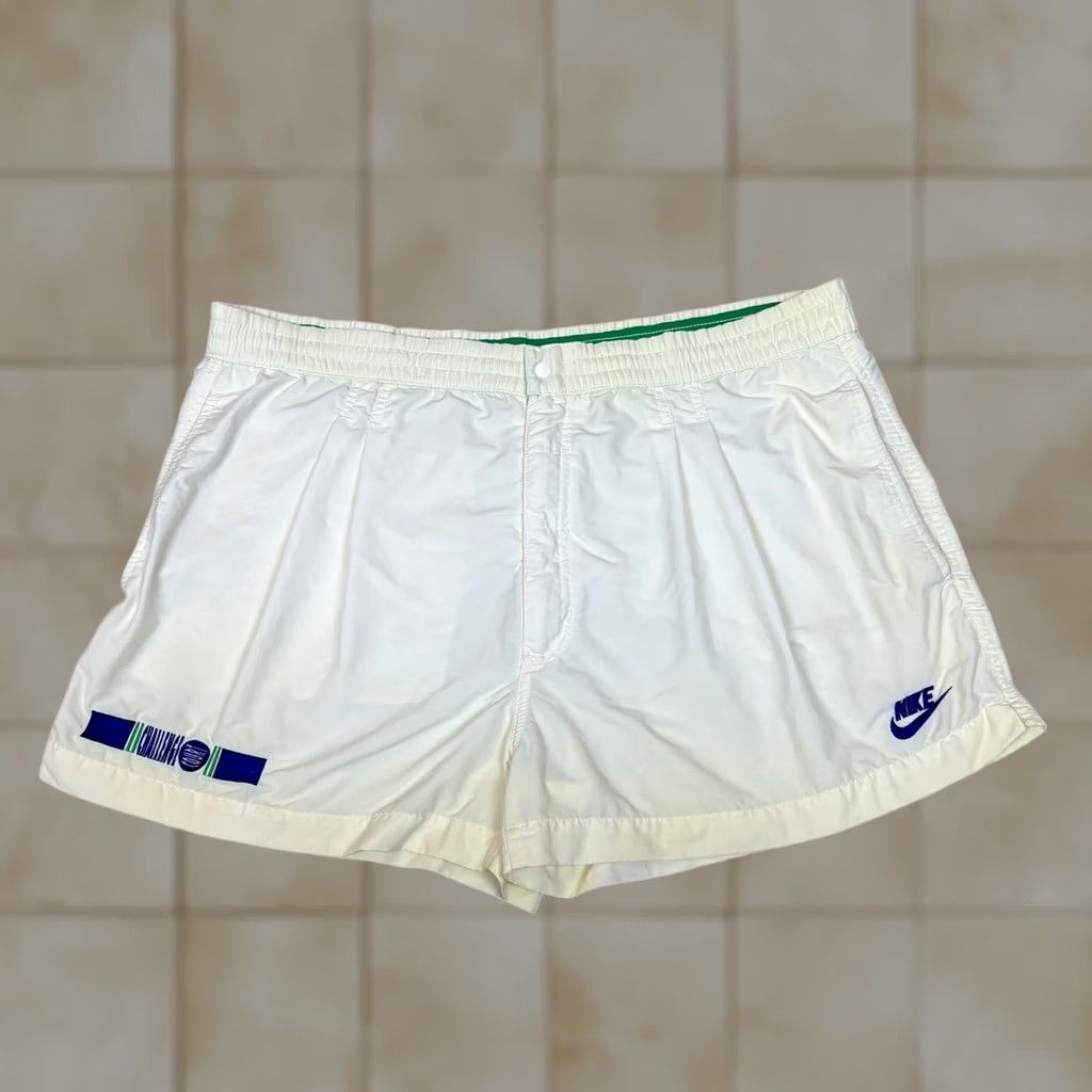 Nike VINTAGE Nike Tennis Shorts Men L White Agassi Sampras Drawstring Court Challenge 90s Size US 33 - 1 Thumbnail