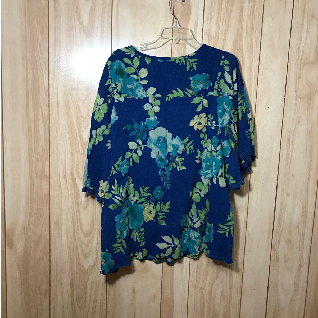 Other Blair Floral Square Neck 3/4 Ruffled Sleeve Blouse 2XL Size XXL / US 16-18 / IT 52-54 - 2 Thumbnail
