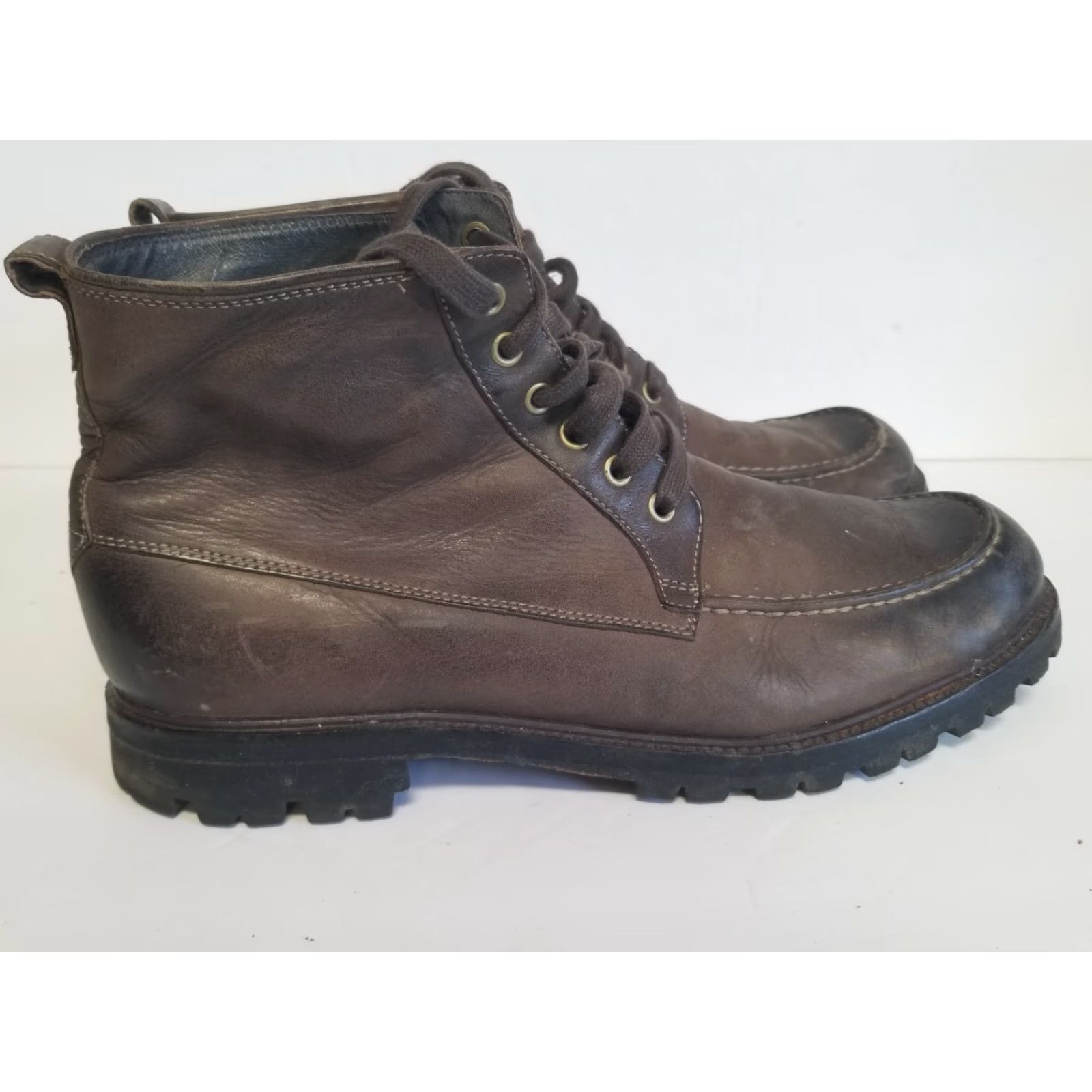 John Varvatos John Varvatos Boots Men Size 12 M Brown Leather Lace Up Combat Ankle Leather Outsole Round Toe Casual Boots Size US 12 / EU 45 - 2 Thumbnail