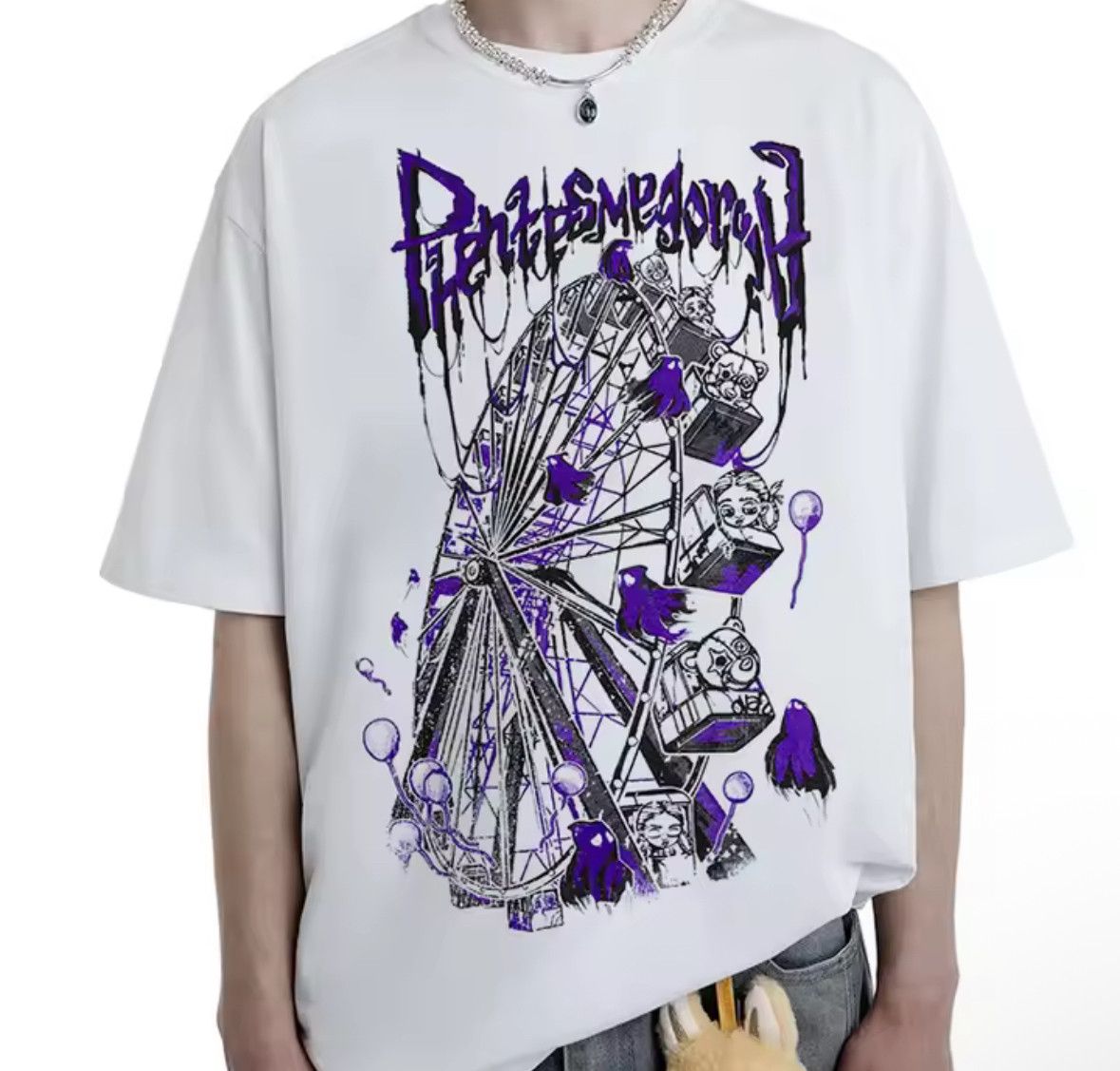 Japanese Brand Streetwear Grunge Gothic Bear Ghost Wheel White T-Shirt Size US XL / EU 56 / 4 - 1 Thumbnail