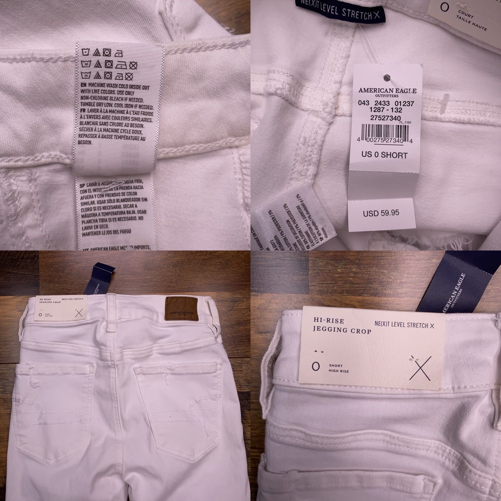 American Eagle Outfitters American Eagle Outfitters Jegging White High Rise 0 Short Denim 5-Pocket Stretch Belt Loops Logo Distressed Light Wash Womens Jeans XS? Size 25" / US 0 / IT 36 - 8 Thumbnail