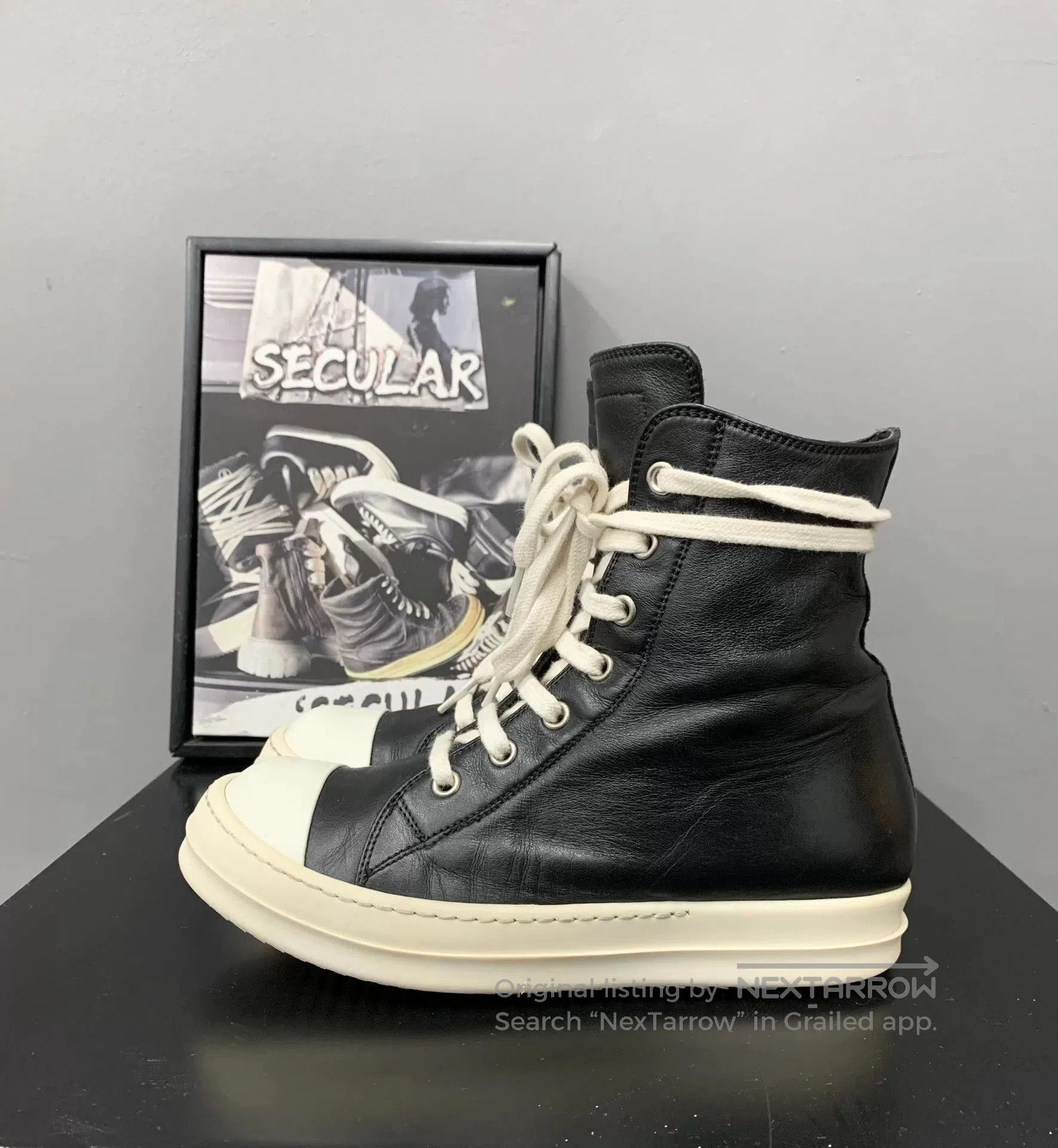 Rick Owens rick owens black and white high. Size US 5.5 / EU 38 - 3 Thumbnail