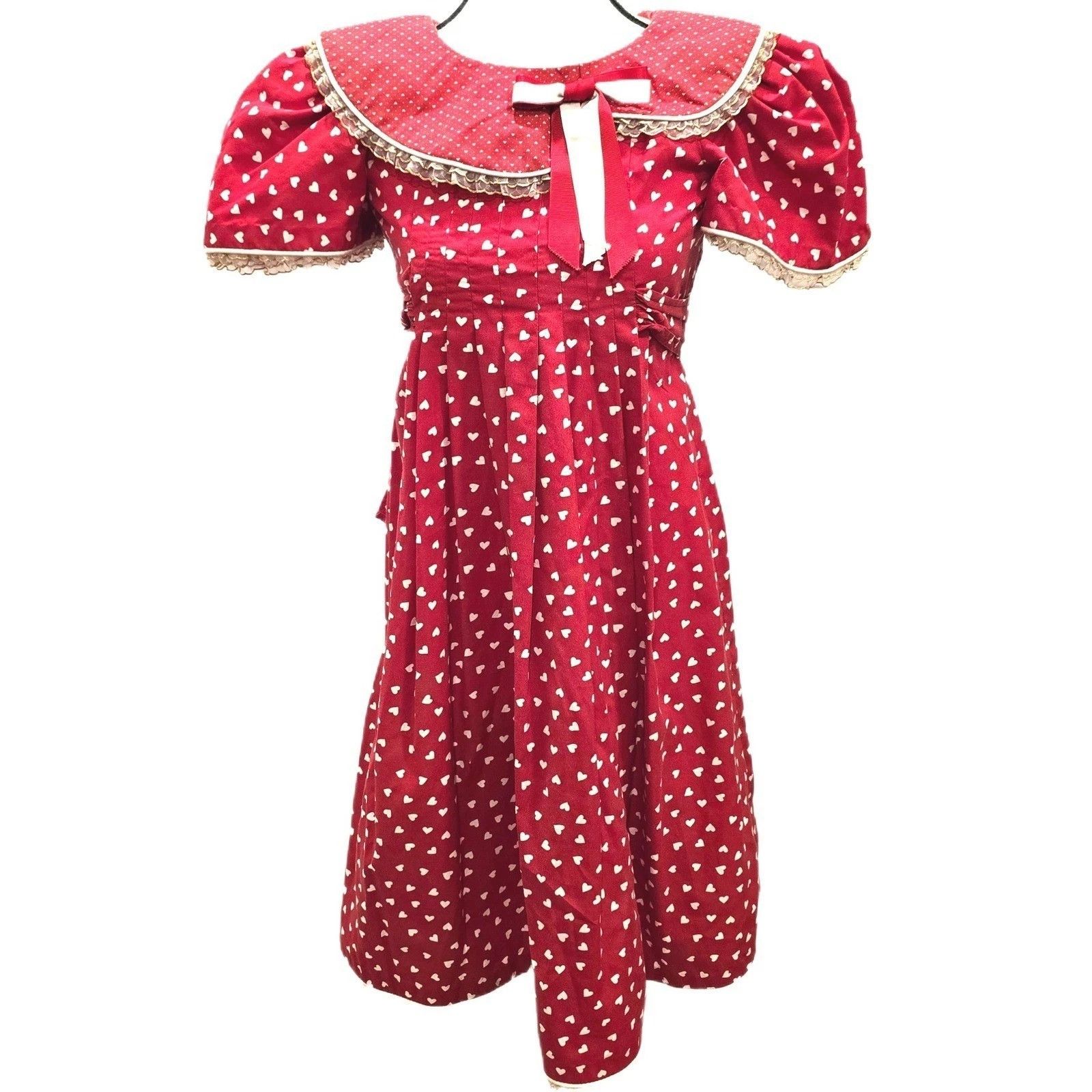 Handmade VTG 70s 80s Handmade Heart Print Prairie Dress XS Size XS / US 0-2 / IT 36-38 - 2 Thumbnail