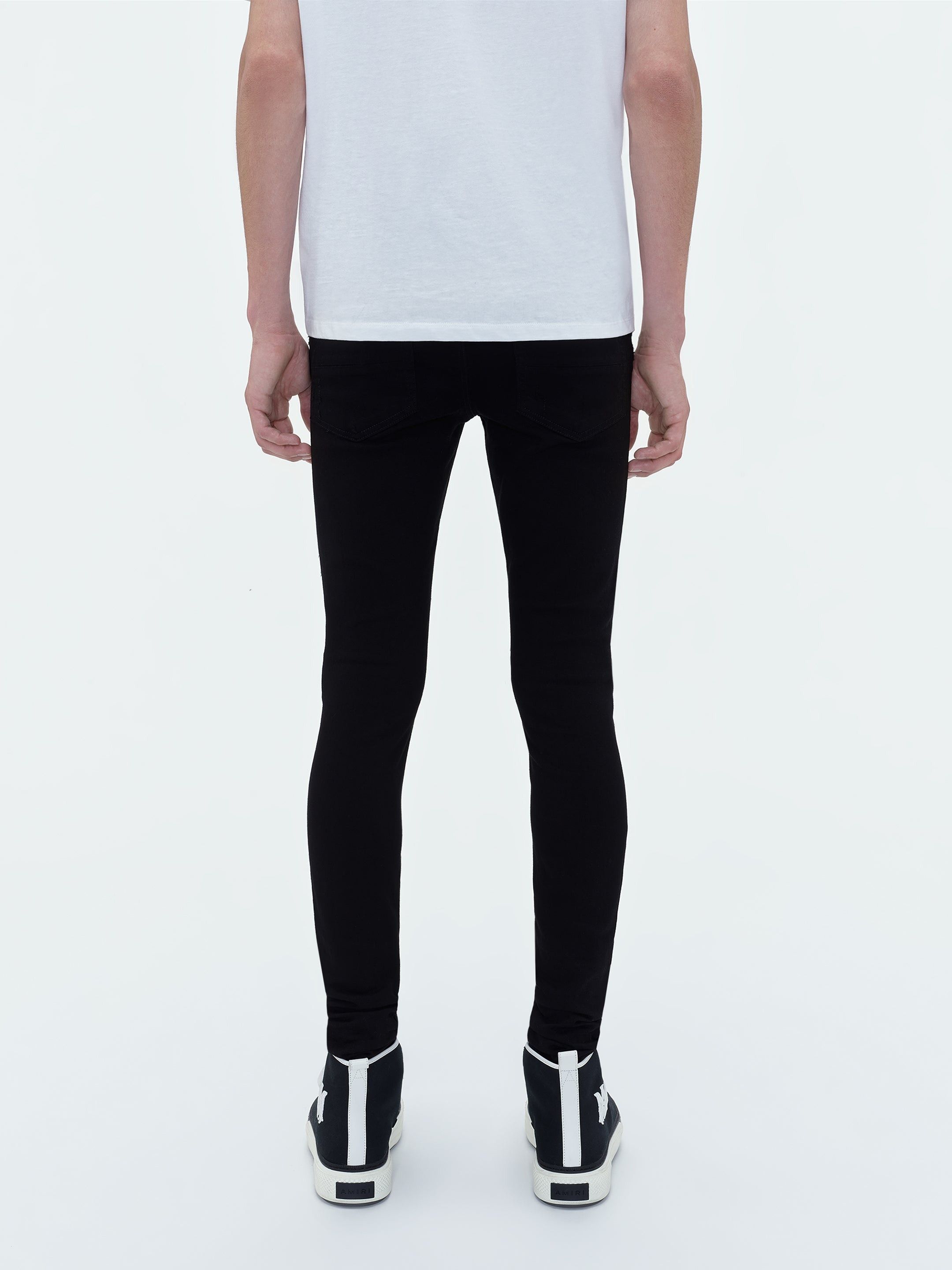 Amiri oc11z0225 Leather Thrasher Jeans in Black Size US 40 / EU 56 - 4 Thumbnail