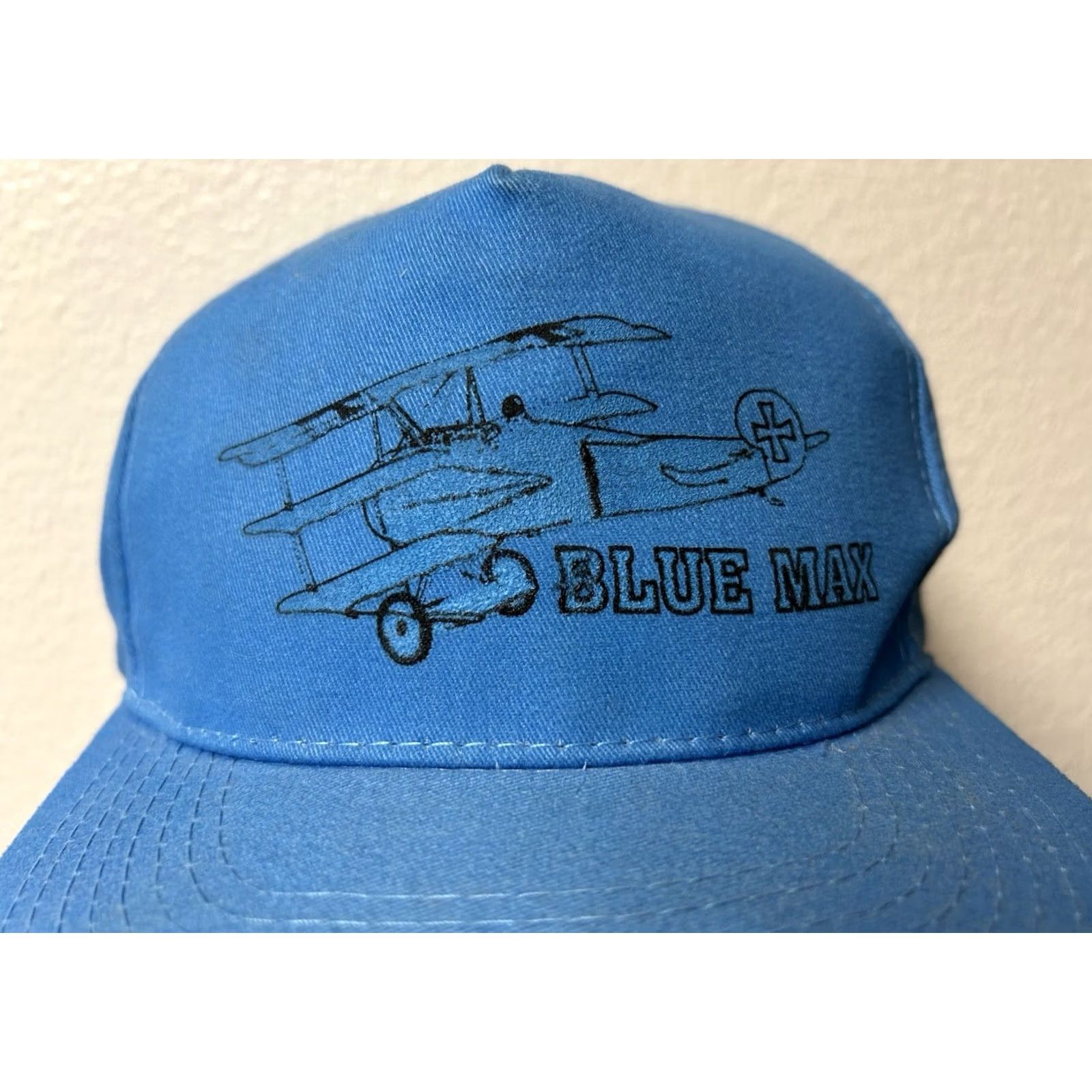 Vintage VINTAGE Pilot Triplane Snapback Hat Cap Blue Max Unisex Adults One Size Adjustable Lightweight Hats Boys Girls Mens Womens Size ONE SIZE - 2 Thumbnail