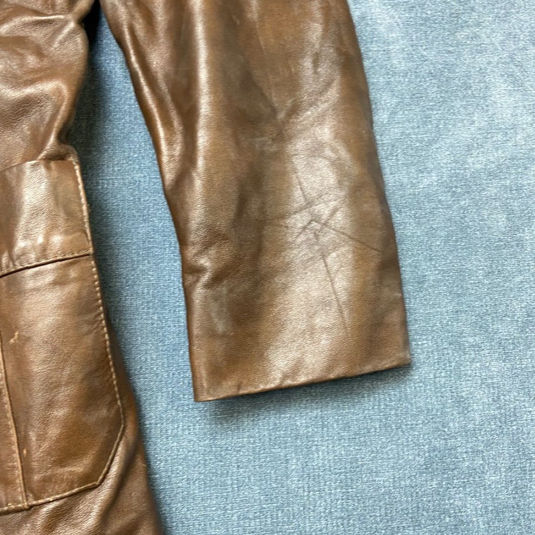 Vintage VINTAGE SKM Jacket Mens M Brown Leather Single Breasted Notch Lapel Pockets Lined Size US M / EU 48-50 / 2 - 5 Thumbnail