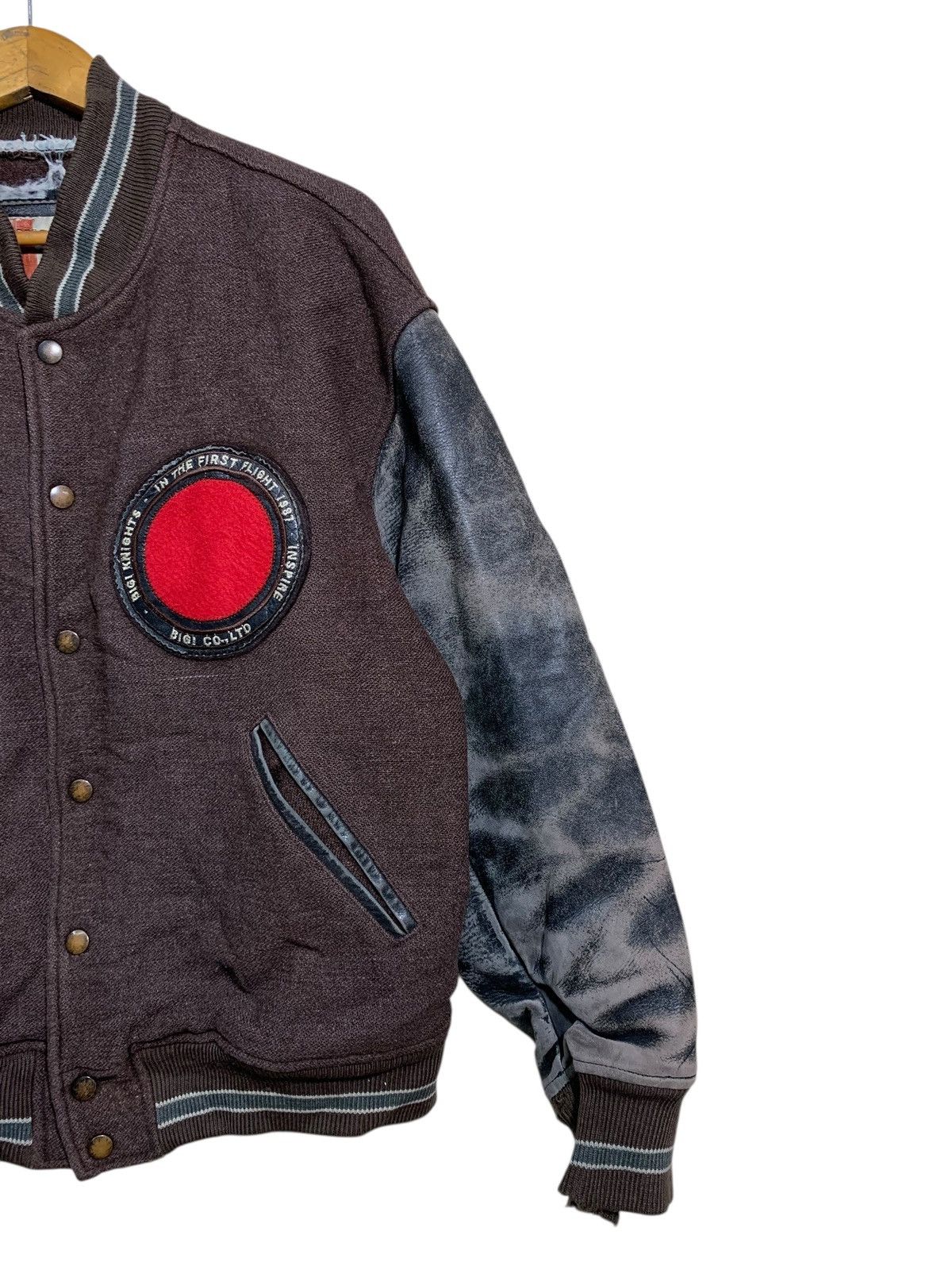BIGI 🔥VTG VERY WORN BIGI WOOL/LEATHER VARSITY JACJET Size US L / EU 52-54 / 3 - 3 Thumbnail