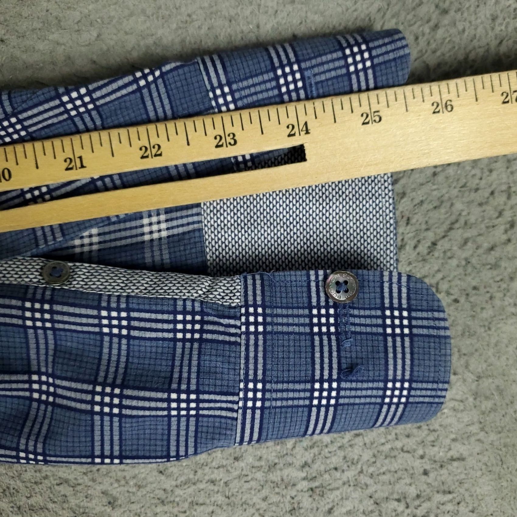 BUGATCHI Bugatchi Mens Shirt Blue Plaid Button-Up Long Sleeve Size US M / EU 48-50 / 2 - 7 Thumbnail